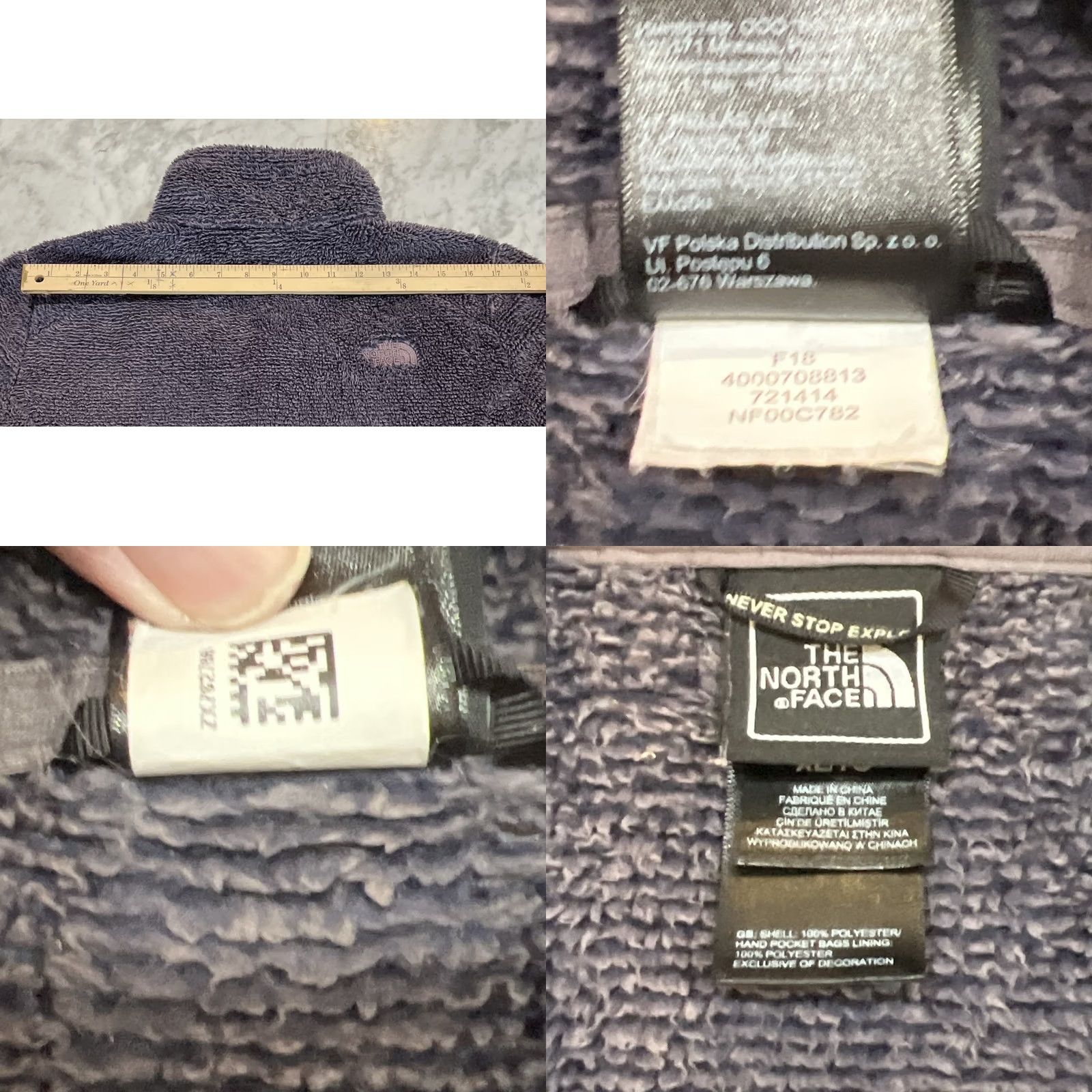 The North Face The North Face Full Zip Fleece Jacket Women XL Gray Deep Pile Thick Heavy Regular Fit Spring Fall Classic Outdoor Logo Zipper Size XL / US 12-14 / IT 48-50 - 9 Thumbnail