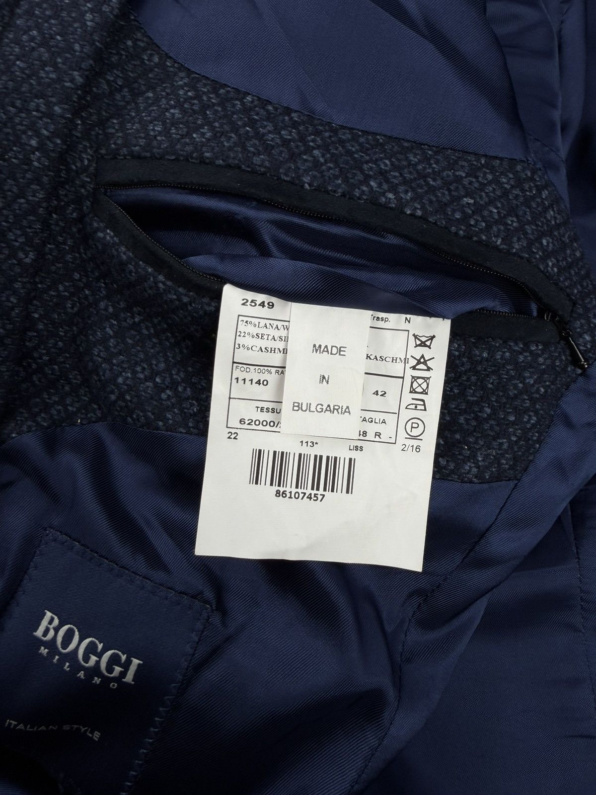 Boggi Boggi Milano Wool/Silk/Cashmere Blazer Jacket Size 48 R Size 38R - 9 Thumbnail