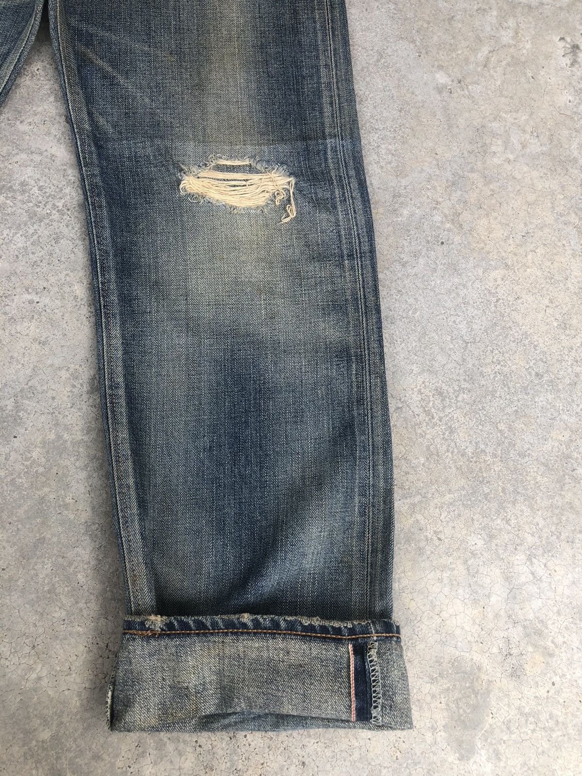 Kapital Vintage Edwin 505 Orange Tab Distressed Denim Size US 32 / EU 48 - 13 Thumbnail