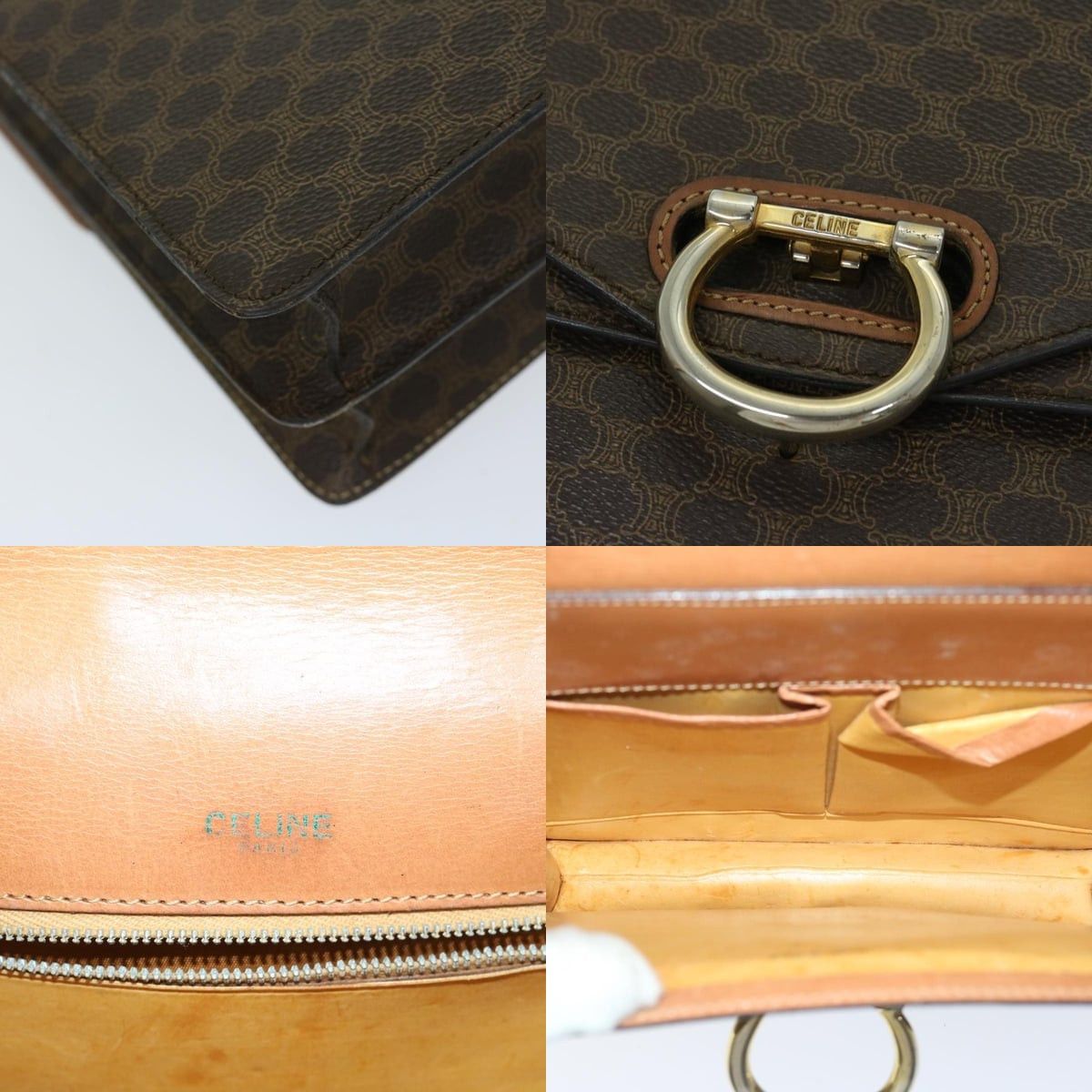 Celine CELINE Macadam Canvas Hand Bag Pvc Brown Size ONE SIZE - 11 Thumbnail