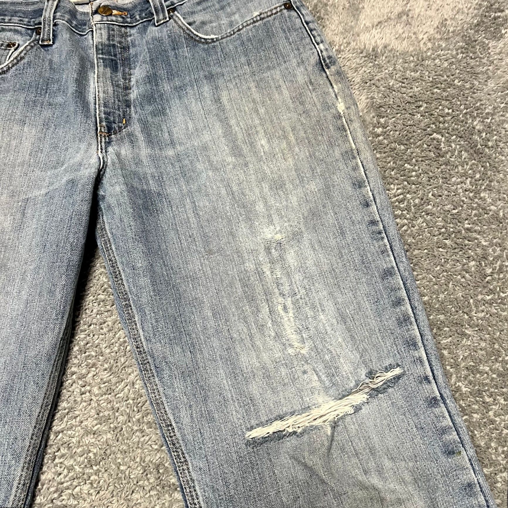 Carhartt Carhartt Jeans Mens 34 x34 Relaxed Straight Distressed Work Blue Pants Mens 34x34 Blue Straight Jeans Carhartt Workwear Jeans Mens Distressed Blues Size US 34 / EU 50 - 5 Thumbnail