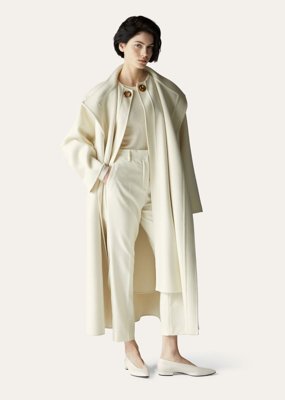 Loro Piana o1srvl11e0824 Neo Derk Cashmere Flannel Pant in Ivory Size 28" / US 6 / IT 42 - 5 Thumbnail