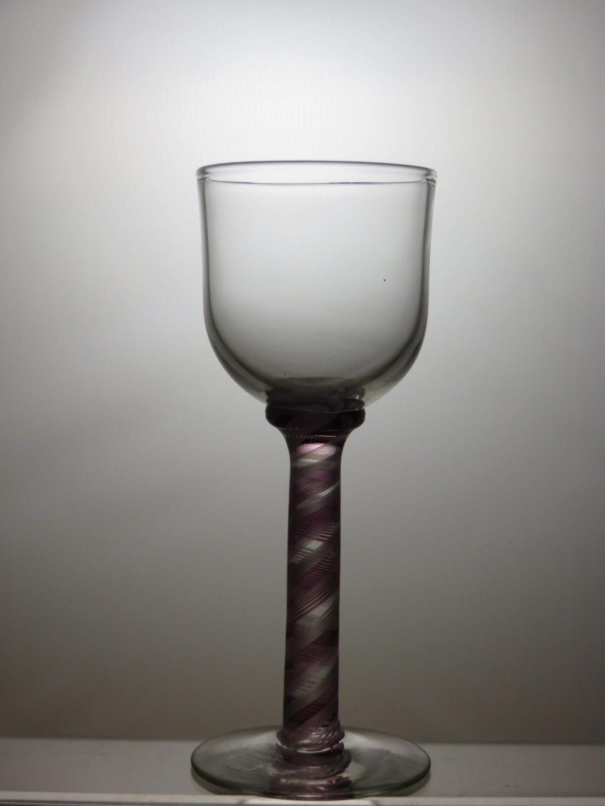 The Unbranded Brand Crystal Clear Bowl Purple Stem Wine Hock Glass 7 1/4" Size ONE SIZE - 2 Thumbnail