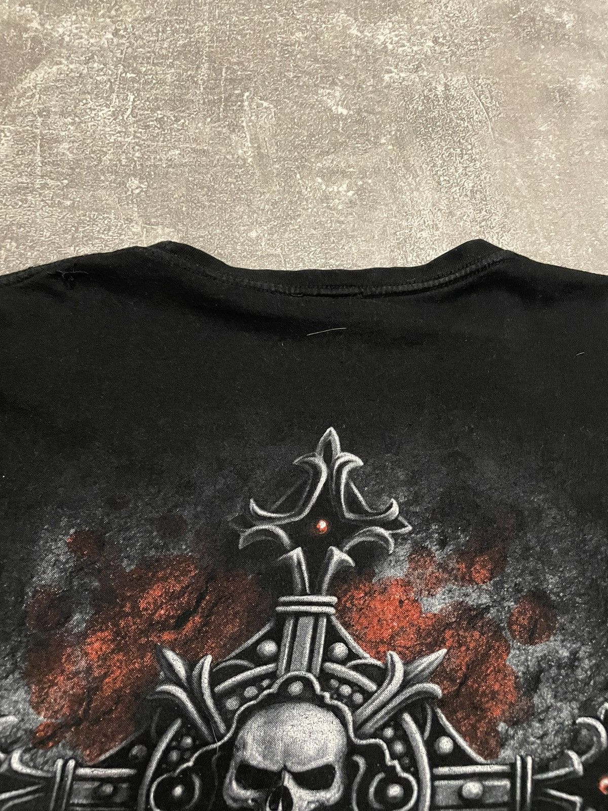 Affliction × Ed Hardy Vintage Black Metal Vampire Cross Full Print Long Sleeve Size US XL / EU 56 / 4 - 23 Thumbnail