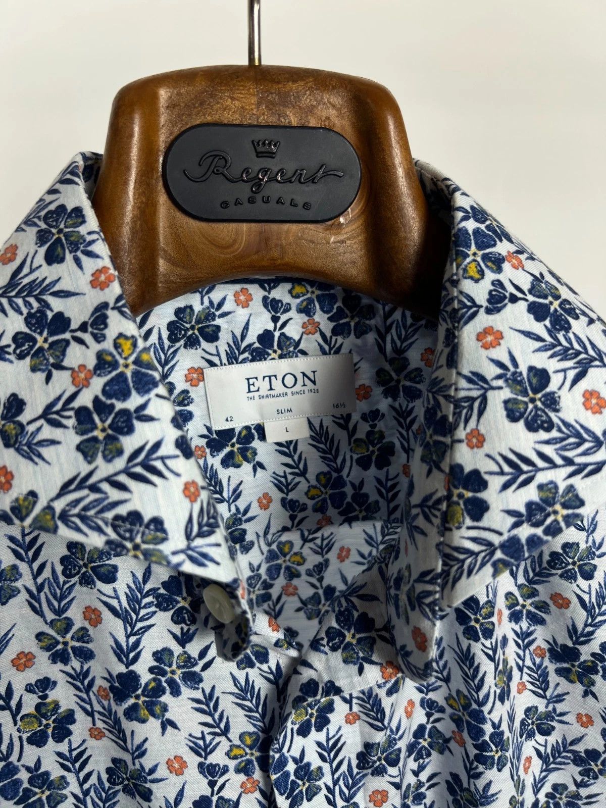 Eton Eton Floral Printed Button Up Long Sleeve Slim Shirt Size US L / EU 52-54 / 3 - 7 Thumbnail