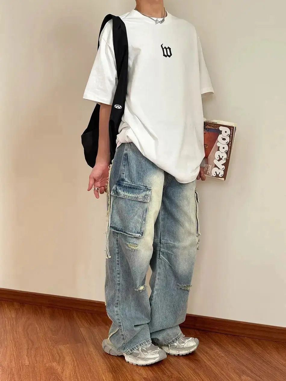 Japanese Brand Retro loose casual pocket jeans Size US 30 / EU 46 - 4 Thumbnail