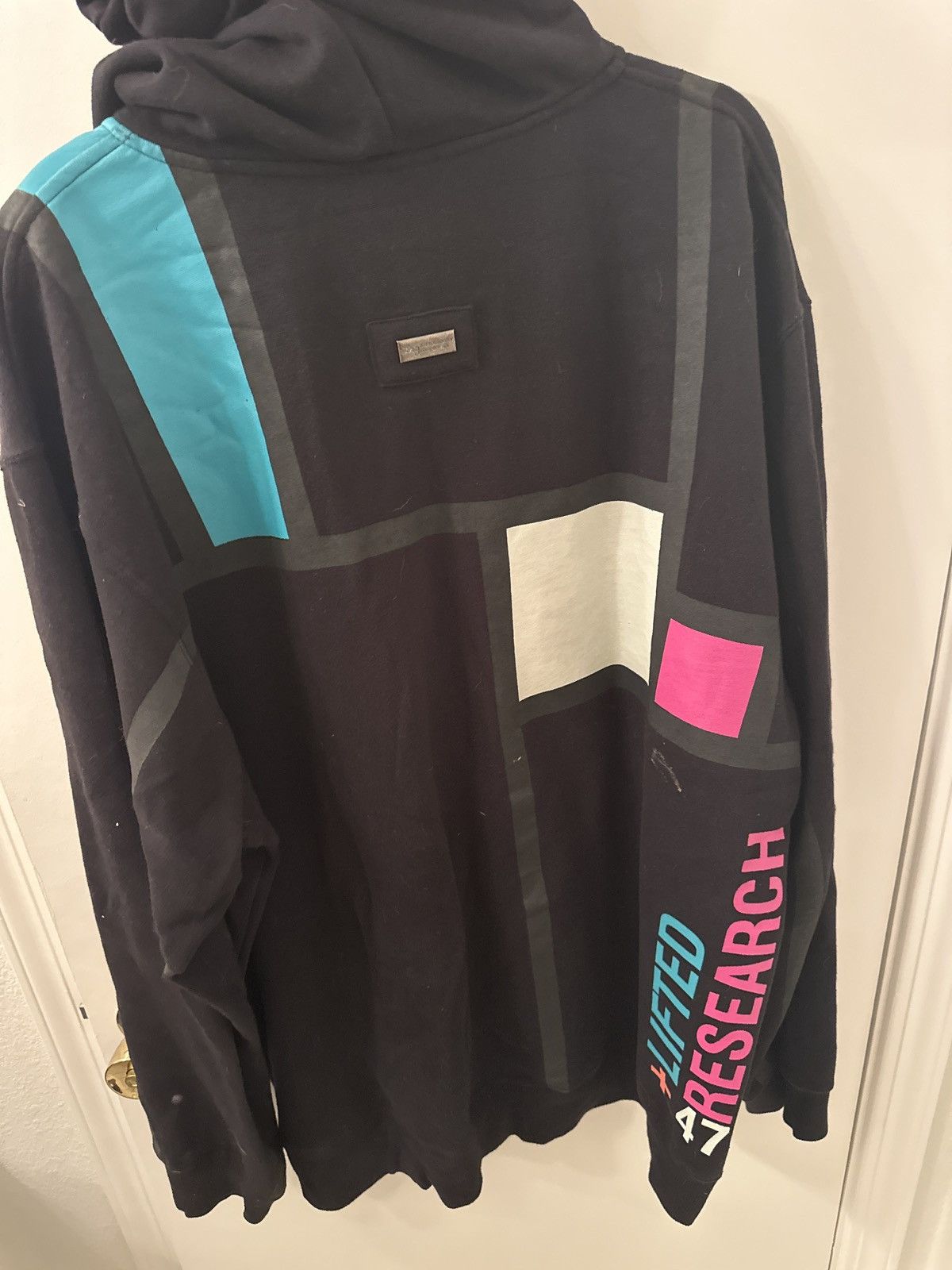 LRG Black/burnt orange/teal Squares Zip -up Hoodie - 2XL Size US L / EU 52-54 / 3 - 2 Thumbnail