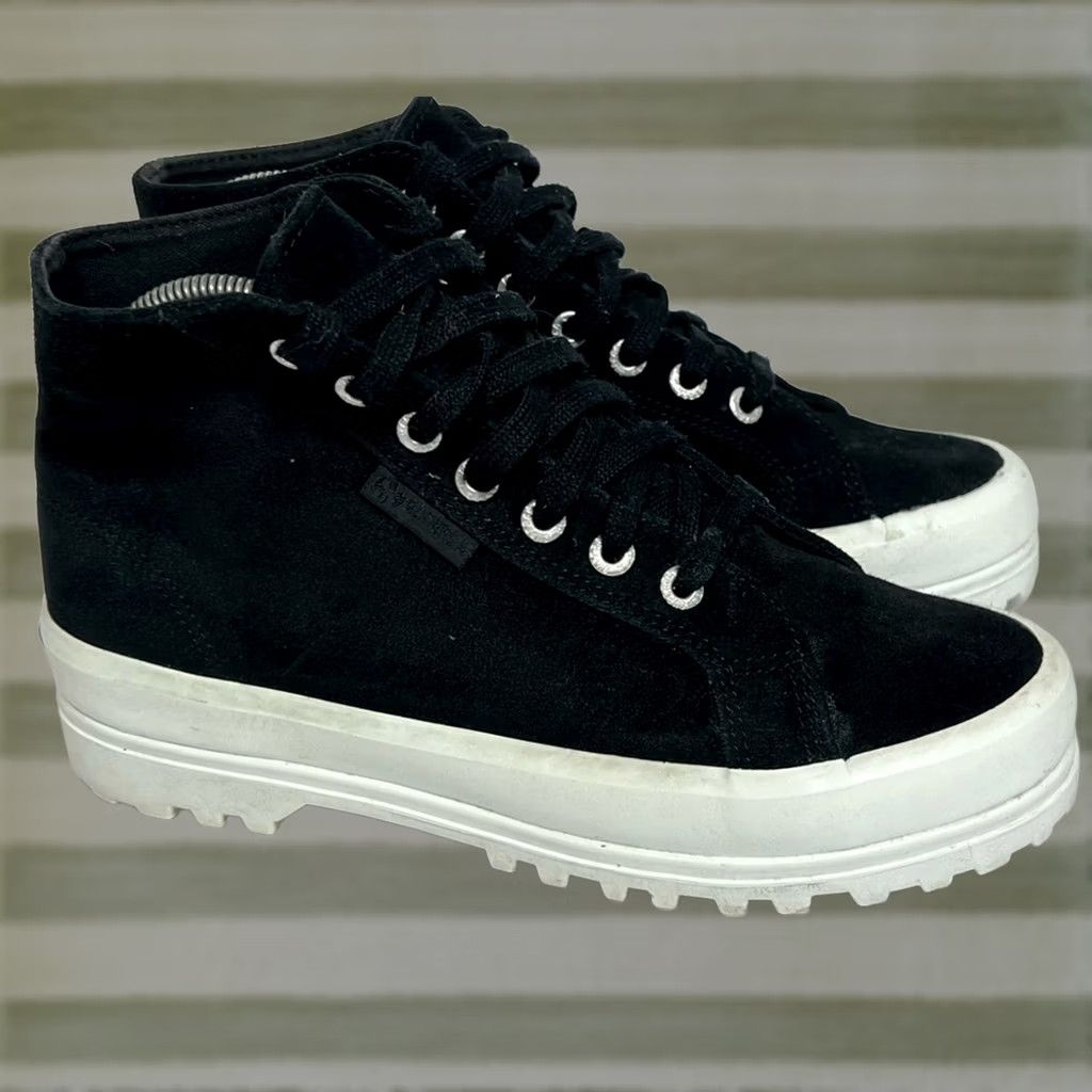 Superga Superga Black Platform Sneakers Lace Up Size 38 US 7.5 W Size M / US 6-8 / IT 42-44 - 1 Thumbnail
