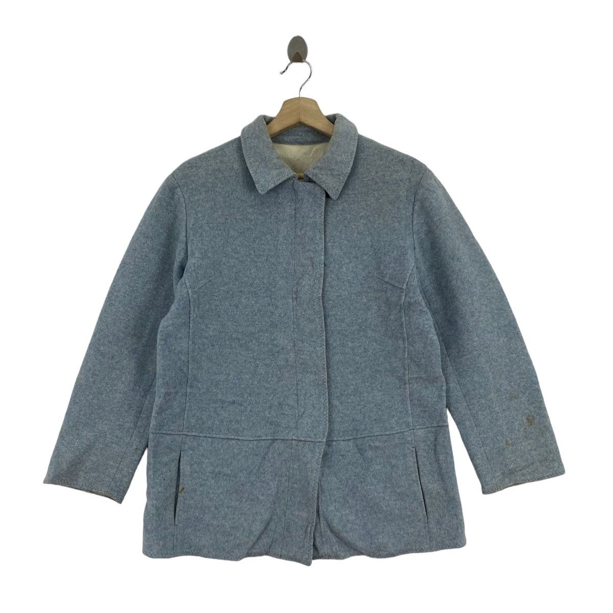 Lanvin × Vintage Vintage LANVIN LA COLLECTION Plain Blue Coat Size US M / EU 48-50 / 2 - 1 Thumbnail