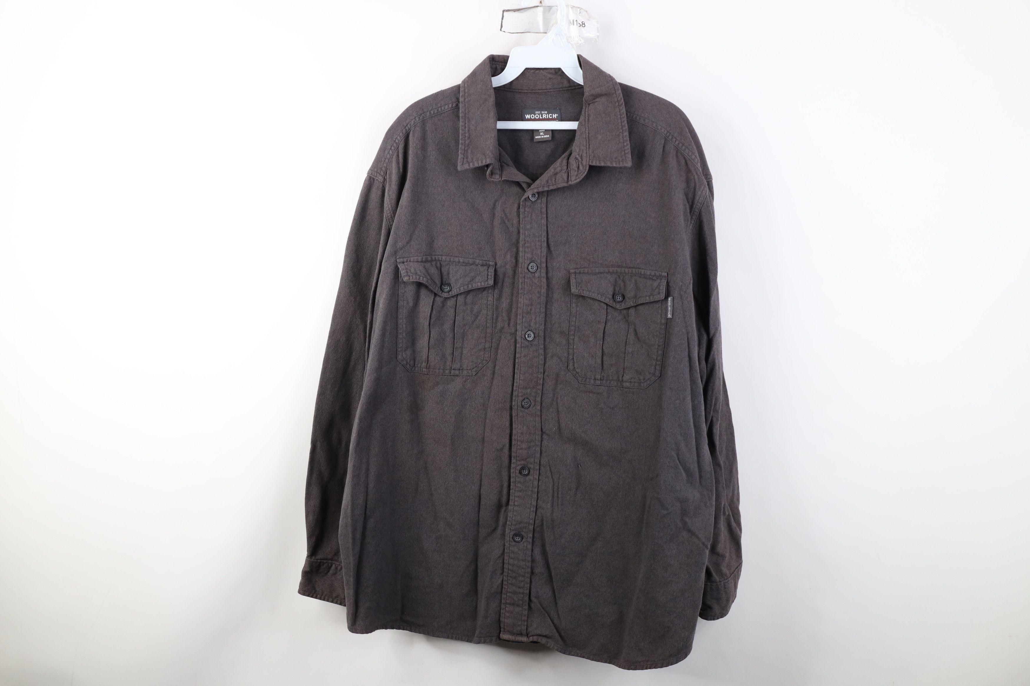 Woolrich Woolen Mills Vintage Woolrich Chamois Cloth Button Shirt Gray Cotton Size US XL / EU 56 / 4 - 1 Thumbnail