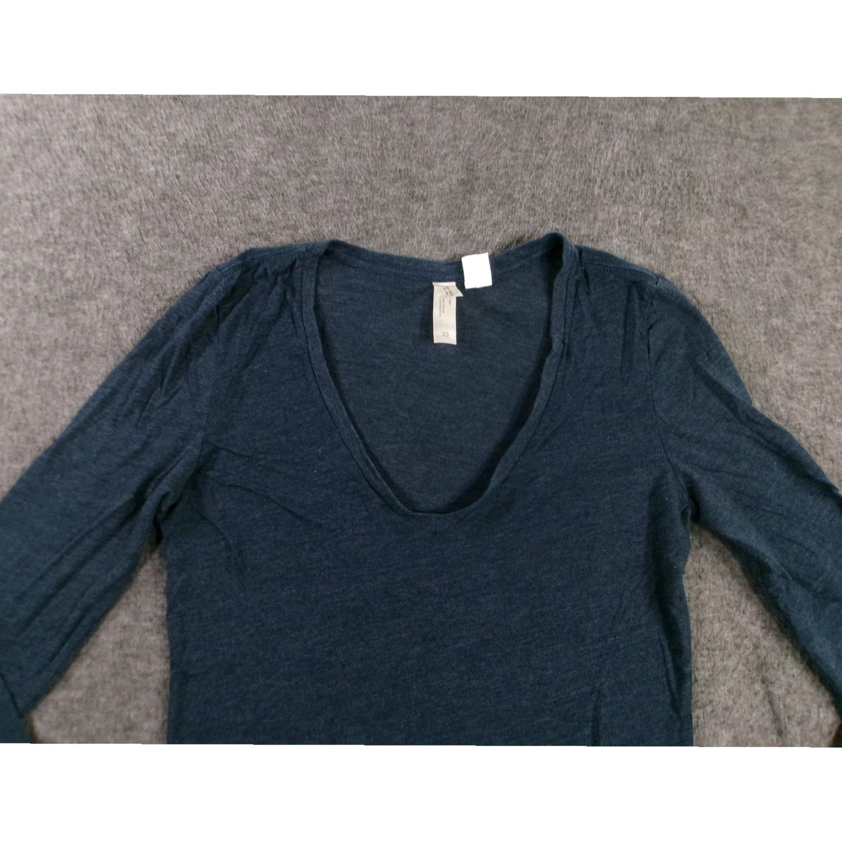 Threads 4 Thought Threads 4 Thought Top Womens XS Heathered Dark Blue V Neck Soft Sustainable Size XS / US 0-2 / IT 36-38 - 2 Thumbnail