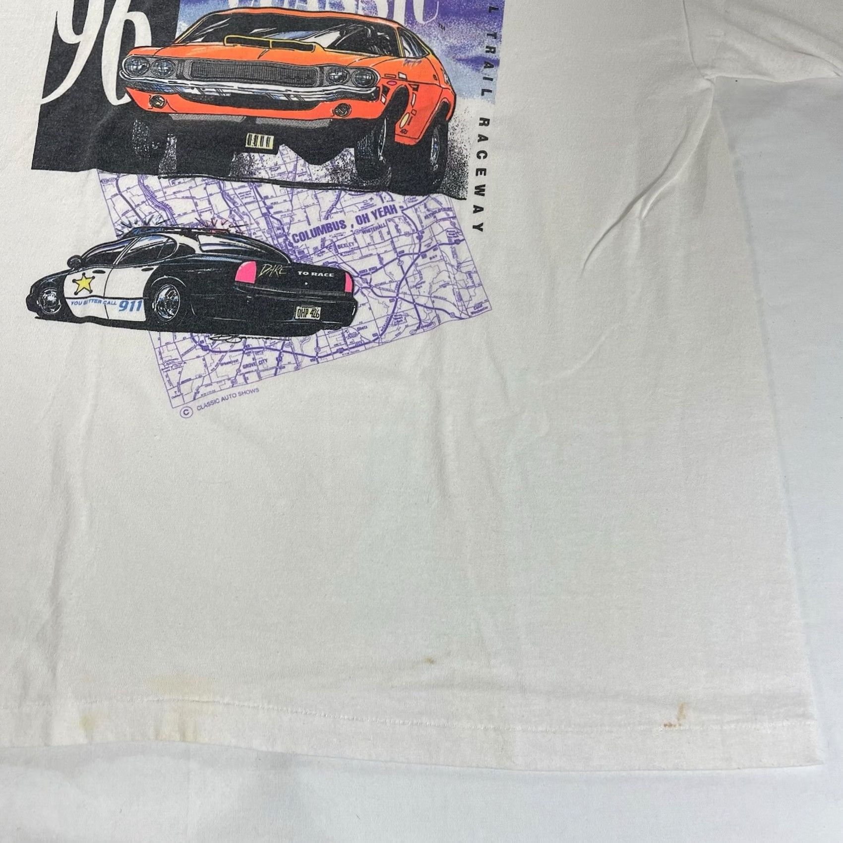 Hanes VINTAGE Hanes T-Shirt Men L White 1990s Classic Graphic 90s Chrysler MOPAR Dodge Single Stitch Cotton Blend Polyester Blend Graphic Print Shirt Mens Size US L / EU 52-54 / 3 - 7 Thumbnail
