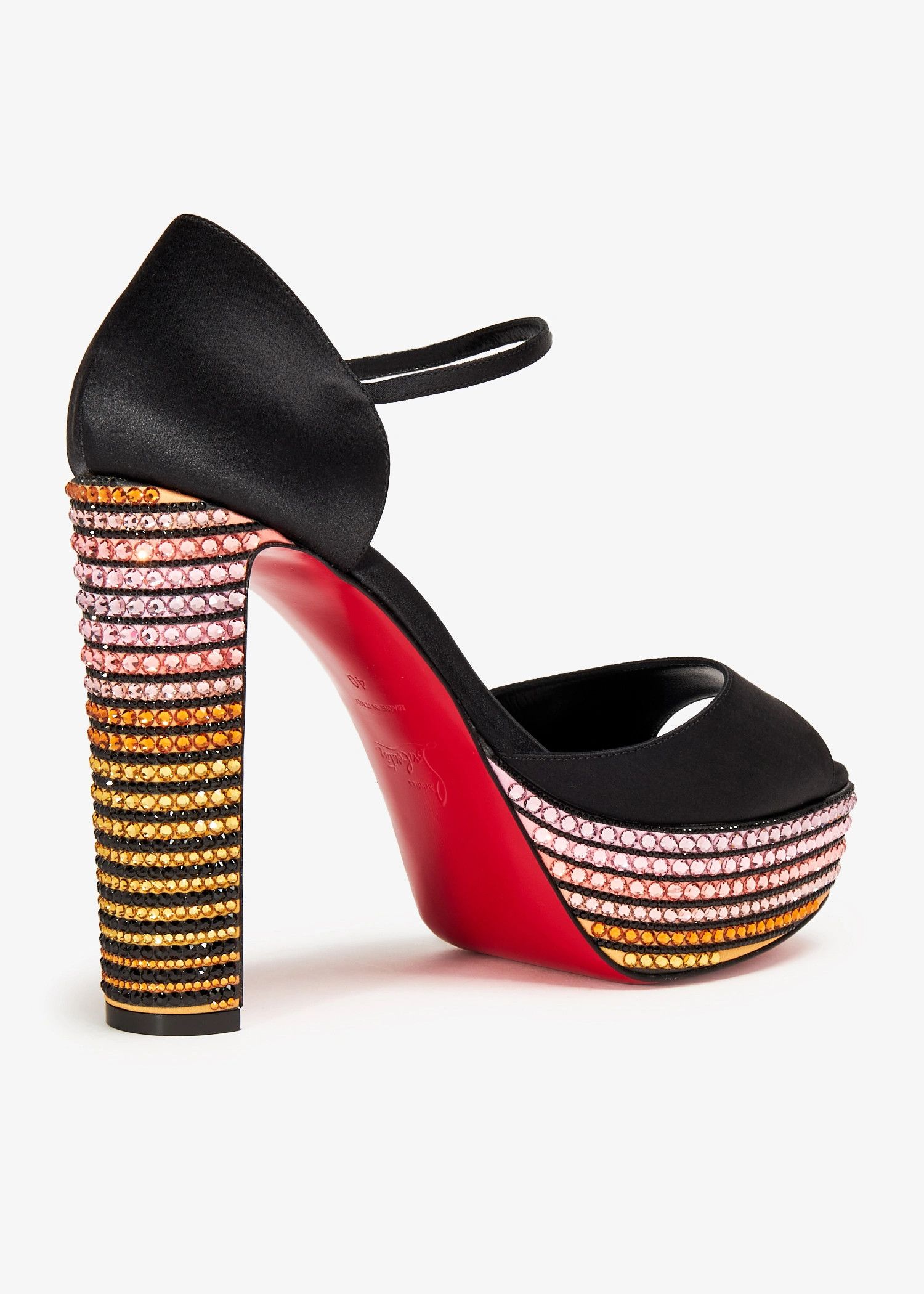 Christian Louboutin os11x0526 Sandaloo 130mm Strass Sandals in Black Size US 10.5 / IT 40.5 - 4 Thumbnail