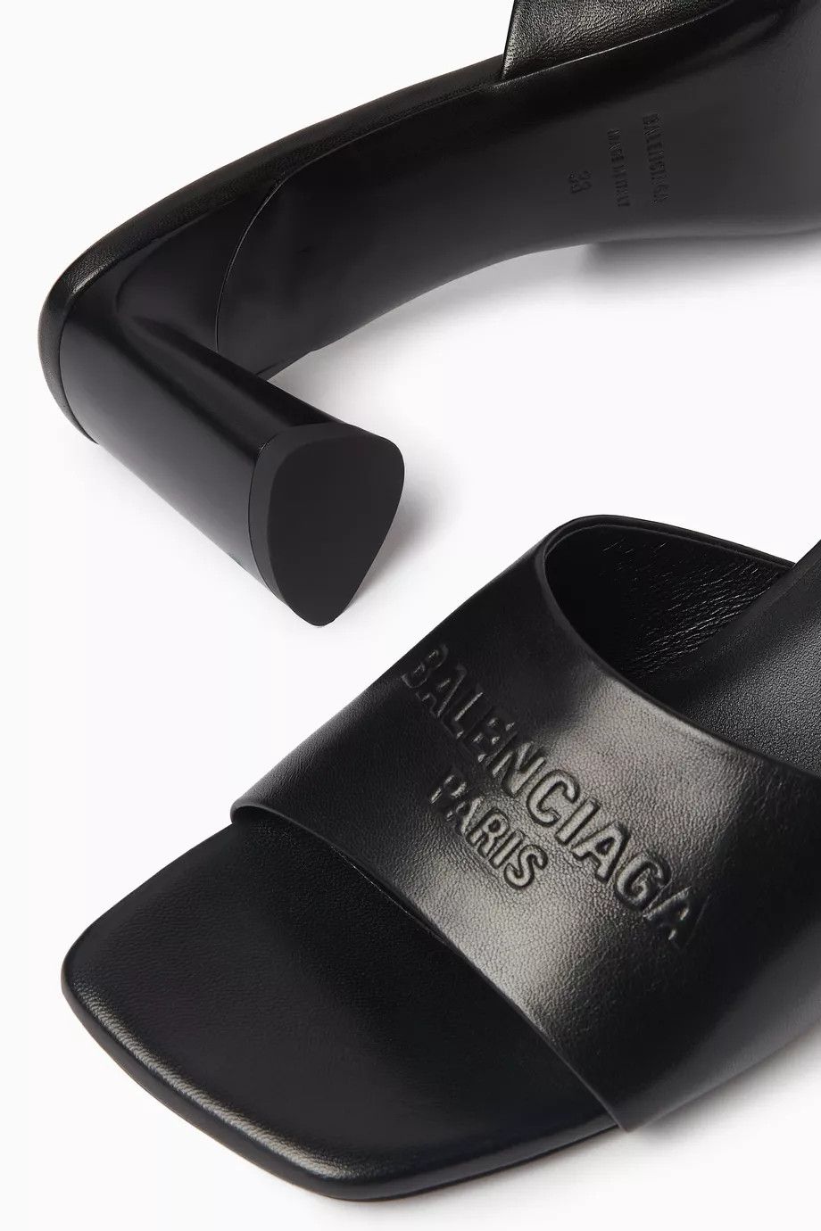 Balenciaga o1y0625 Leather Mules in Black Size US 5 / IT 35 - 3 Thumbnail