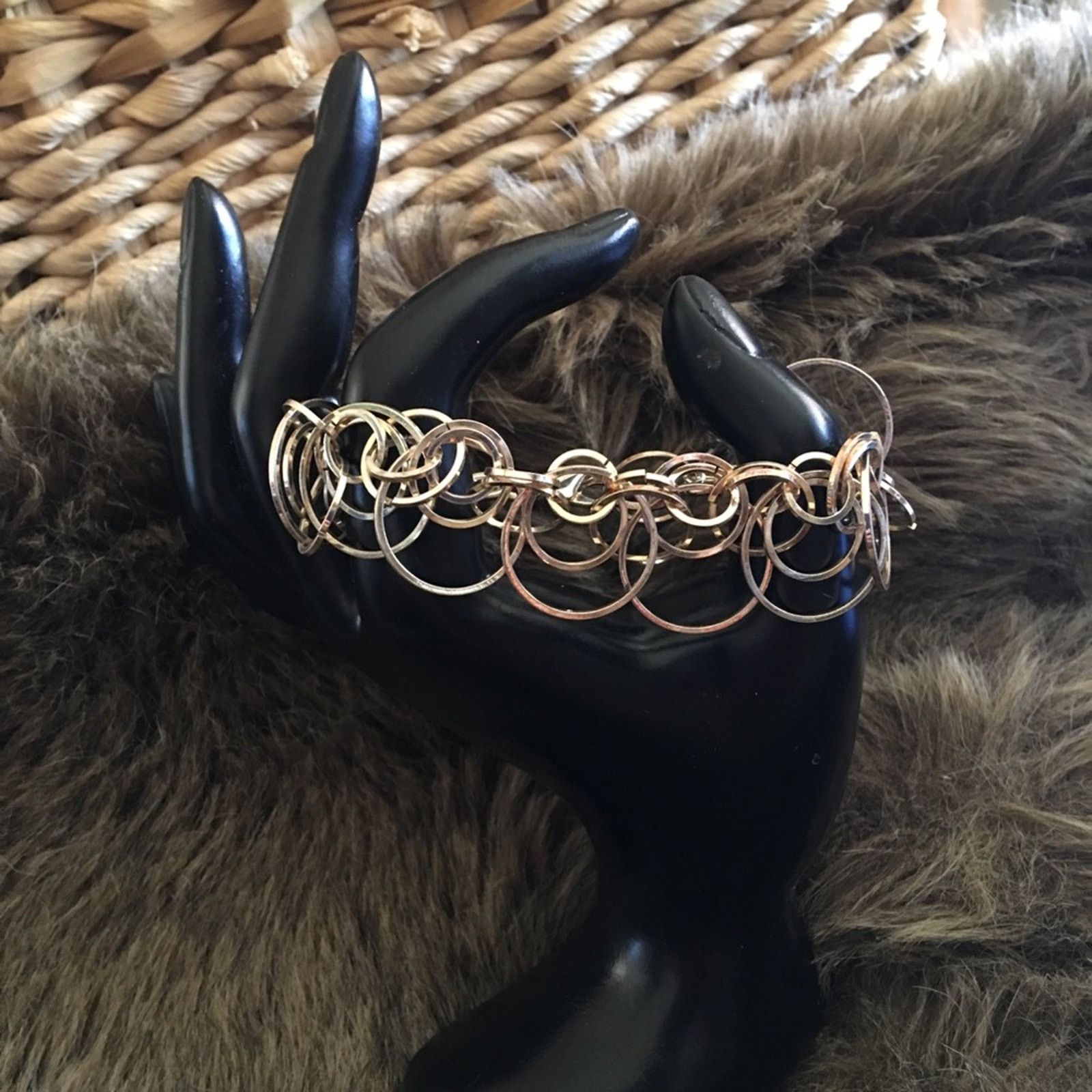 Alfani Alfani shiny gold tone multi size ring bracelet Size ONE SIZE - 2 Thumbnail