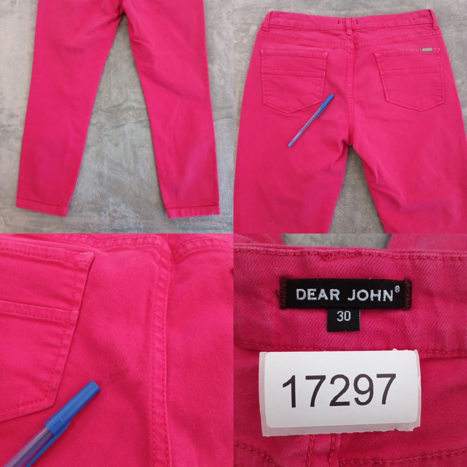 Denime Dear John Womens Jeans Cropped Pink Denim Mid Rise 30 Regular Inseam 25 Cuffed 32x25 Vintage No Size 30" / US 8 / IT 44 - 8 Thumbnail