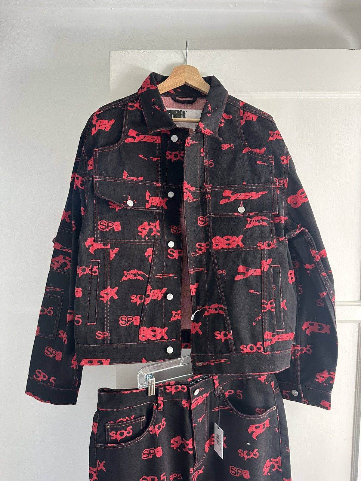 Sp5der Sp5der AOP sex denim jacket Size US L / EU 52-54 / 3 - 1 Thumbnail