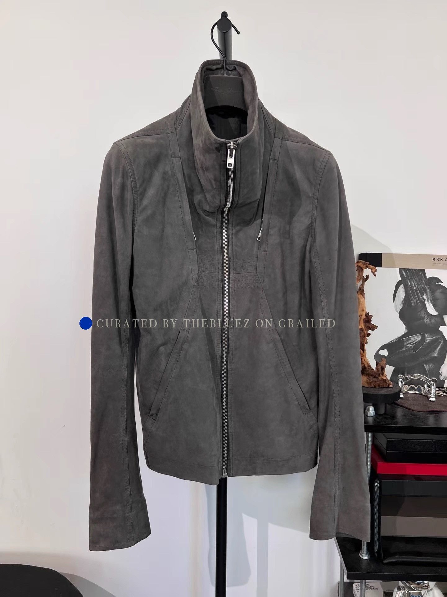 Rick Owens Suede Stand Collar Leather Jacket Size US M / EU 48-50 / 2 - 1 Thumbnail
