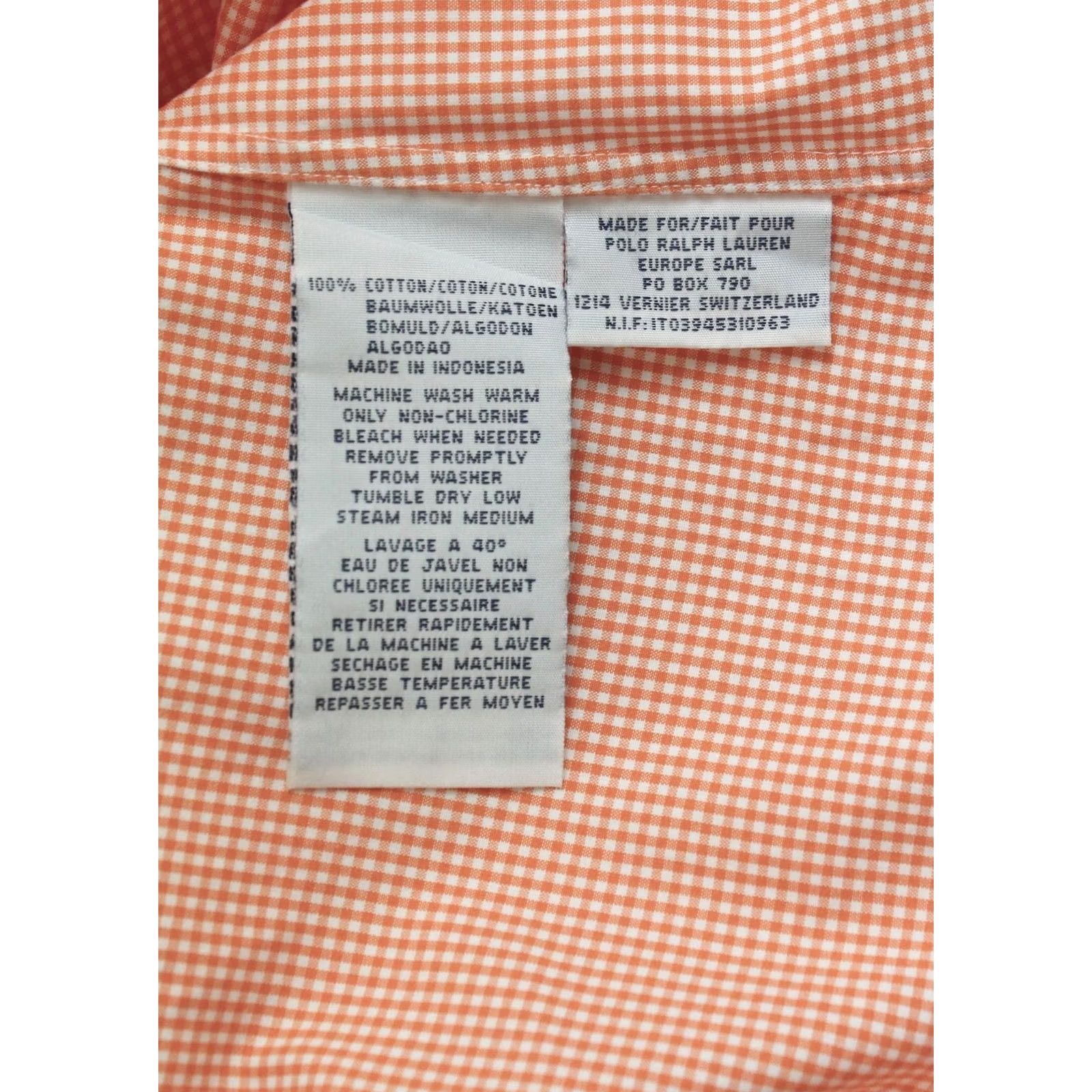 Polo Ralph Lauren POLO BY RALPH LAUREN Custom Fit Shirt Men's SMALL Button-Down Short Sleeve Orange Check"} Size US S / EU 44-46 / 1 - 7 Thumbnail