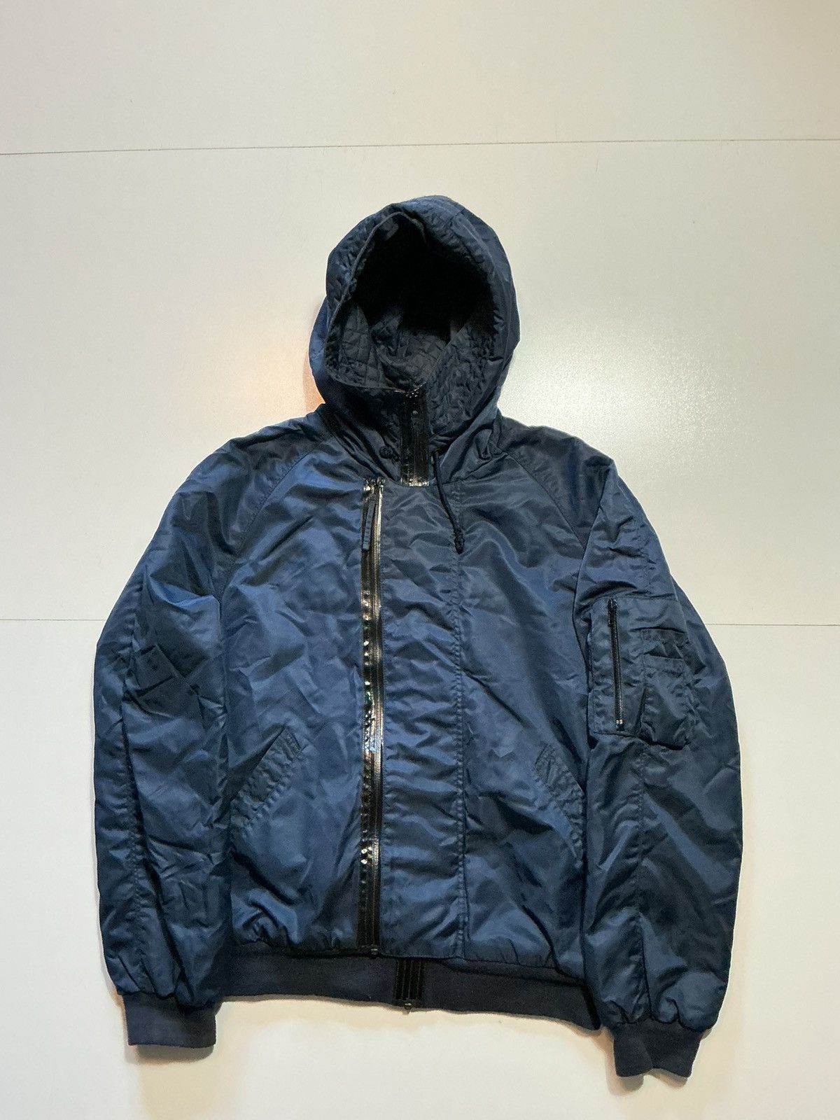 Whyred WHYRED Double Zip Military Army Hooded Bomber Flight Jacket Size US M / EU 48-50 / 2 - 1 Thumbnail