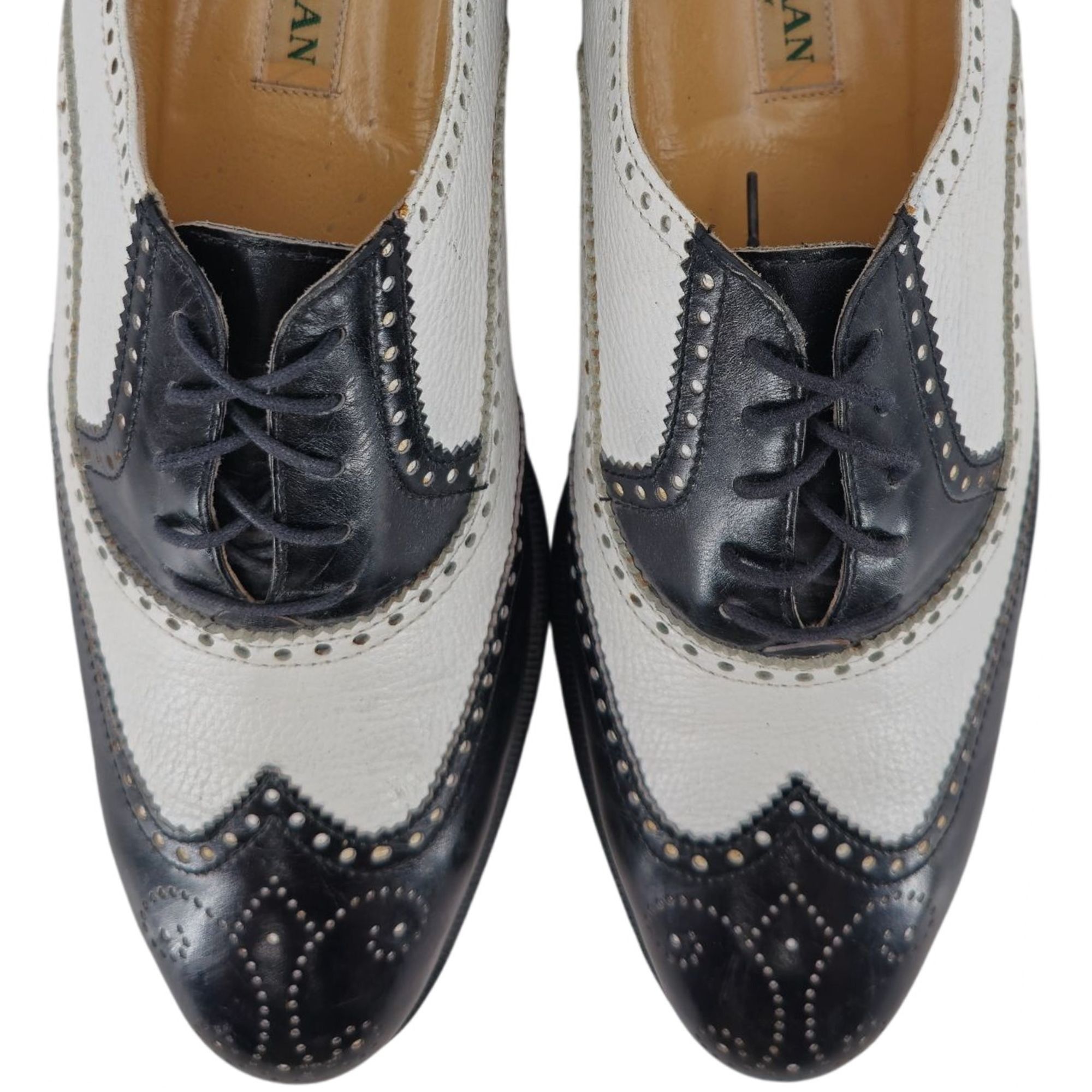 Cole Haan Vintage Bespoke Cole Haan Black White Leather Spectators 9.5 Size US 9.5 / EU 42-43 - 12 Thumbnail