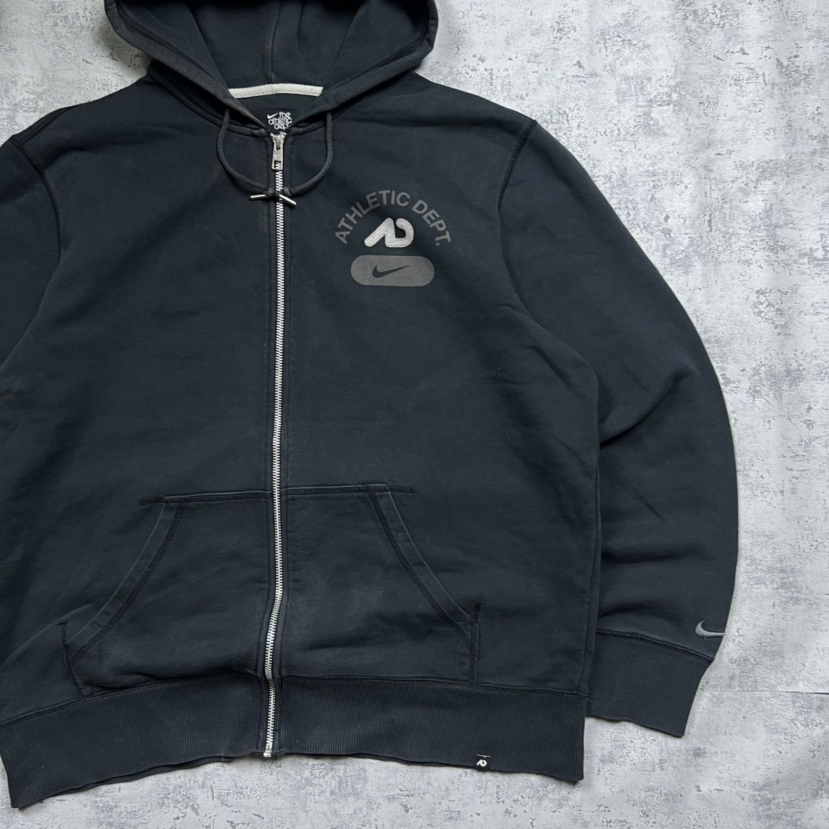 Nike 00s NIKE ATHLETIC VINTAGE Y2K OVERSIZED RETRO ZIP UP HOODIE Size US XL / EU 56 / 4 - 3 Thumbnail