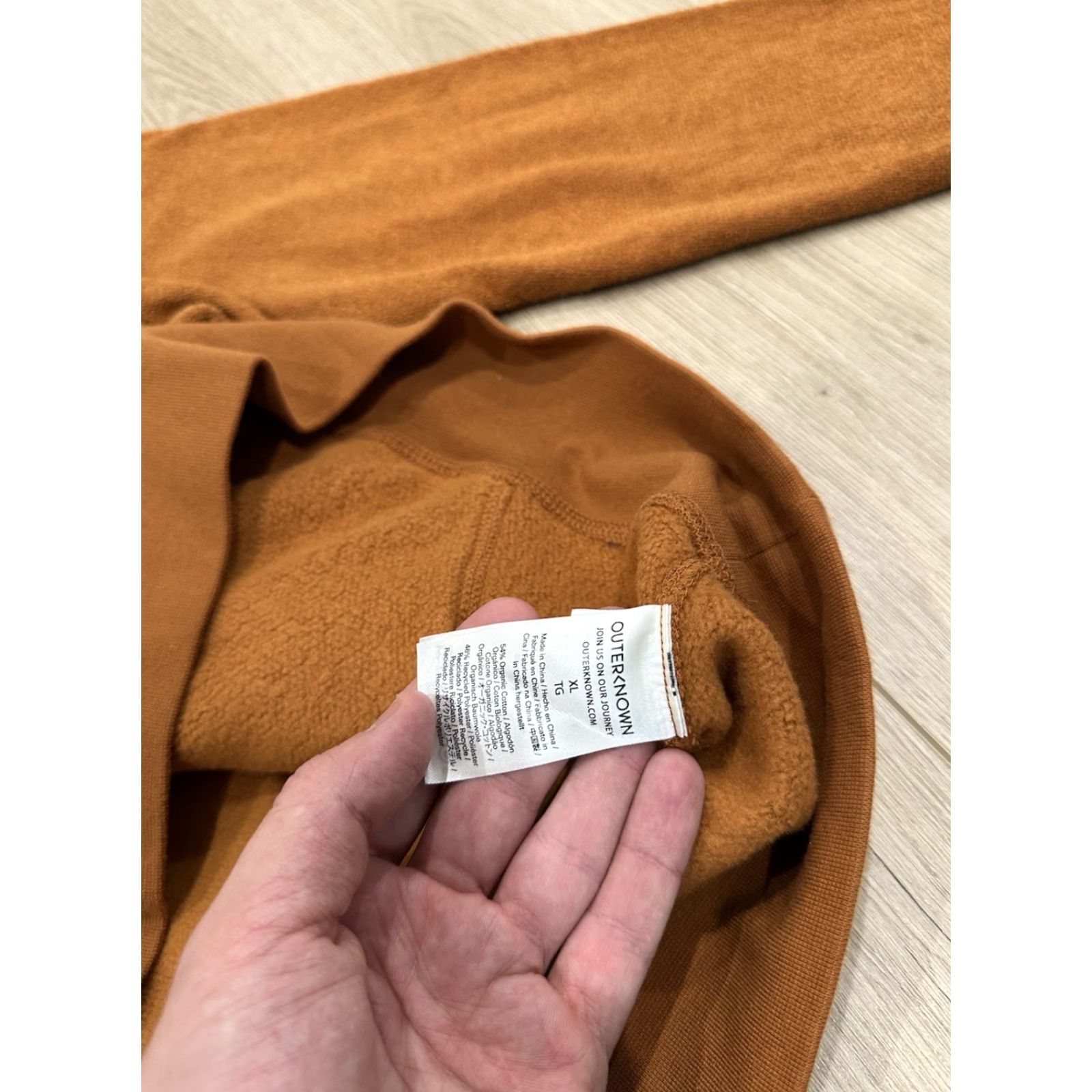 Outerknown Outerknown Hoodie Mens XL Orange Sweatshirt Organic Terry Cloth Size US XL / EU 56 / 4 - 6 Thumbnail