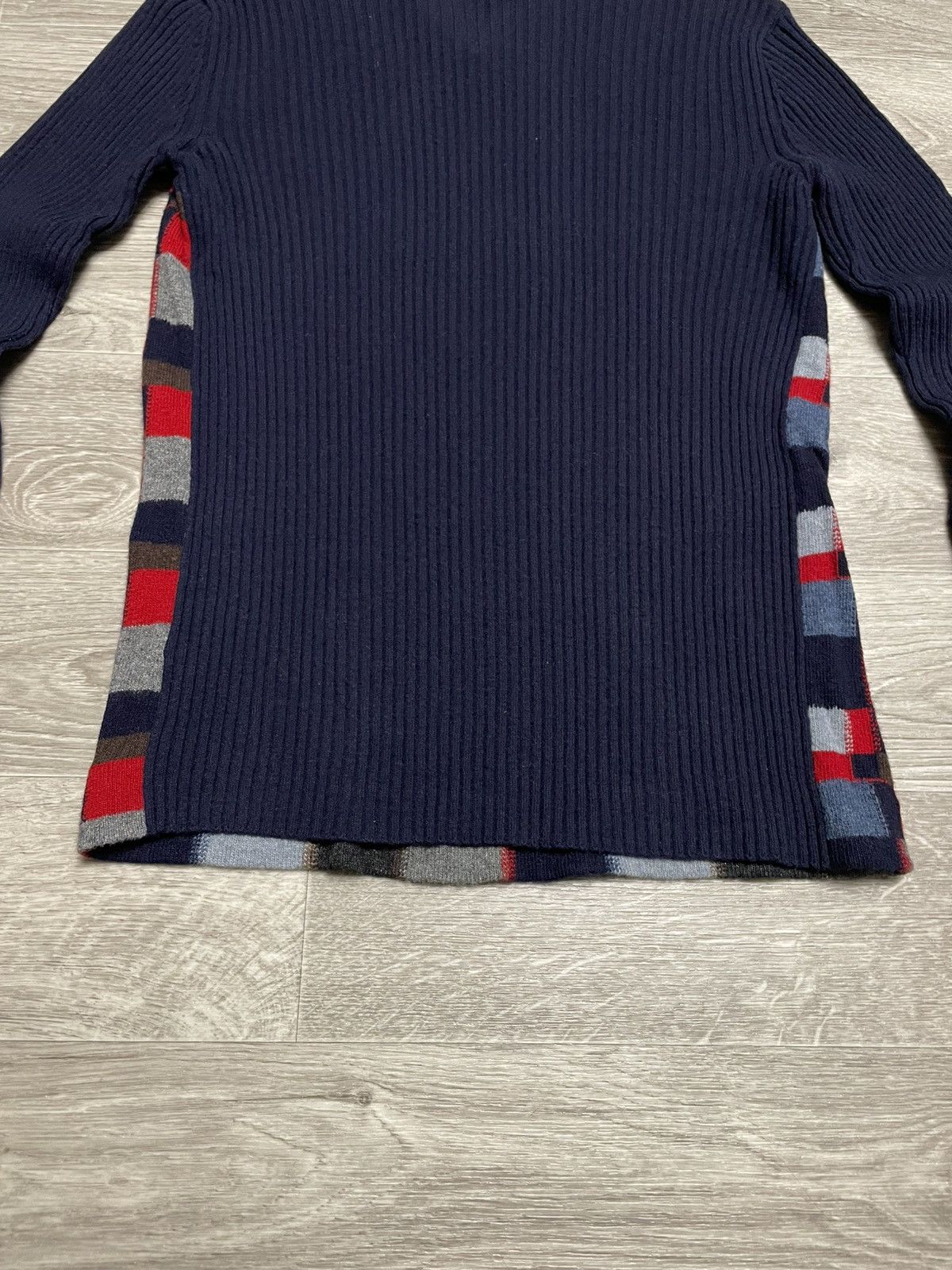 Dolce & Gabbana Dolce Gabbana Multicolored Checkered Pattern V-Neck Sweater Size L / US 10 / IT 46 - 22 Thumbnail