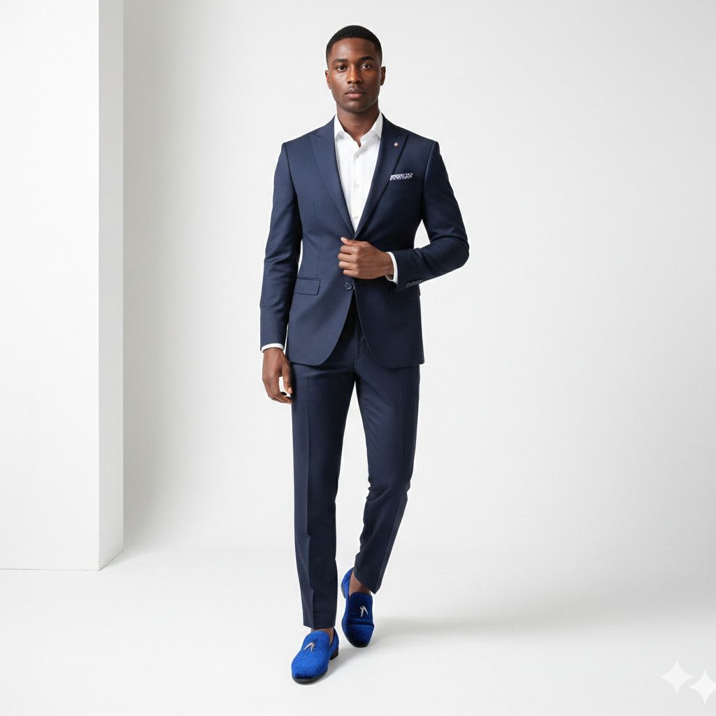 Other CMM Men's 10.5/275 Shoes Vibrant Blue Velvet Formal Size US 10.5 / EU 43-44 - 11 Thumbnail