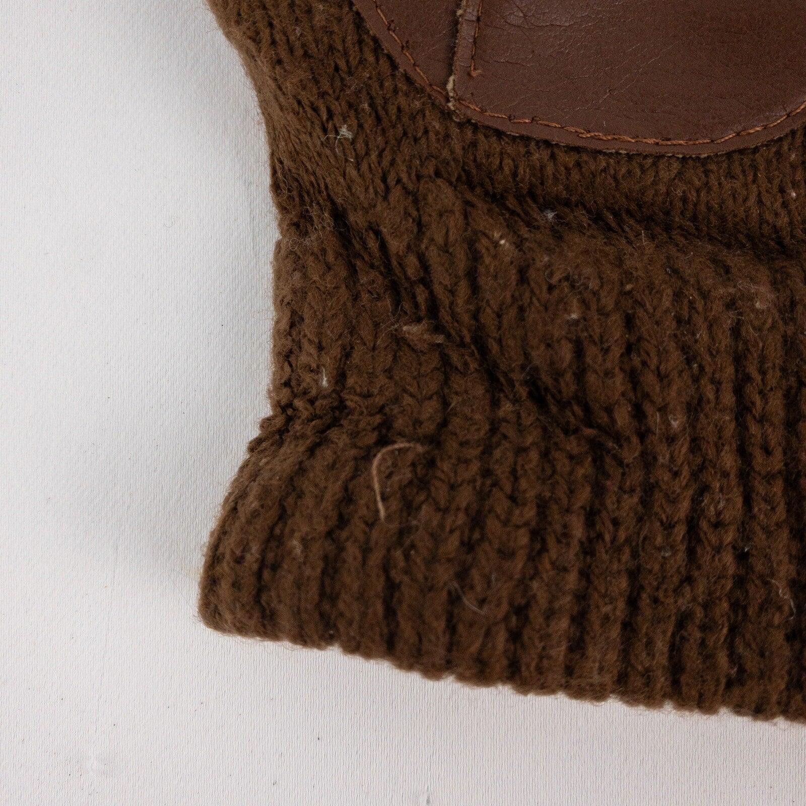 Arts & Science Aris Vintage Brown Knit Fabric Vinyl Gloves Womens One Size Size ONE SIZE - 4 Thumbnail