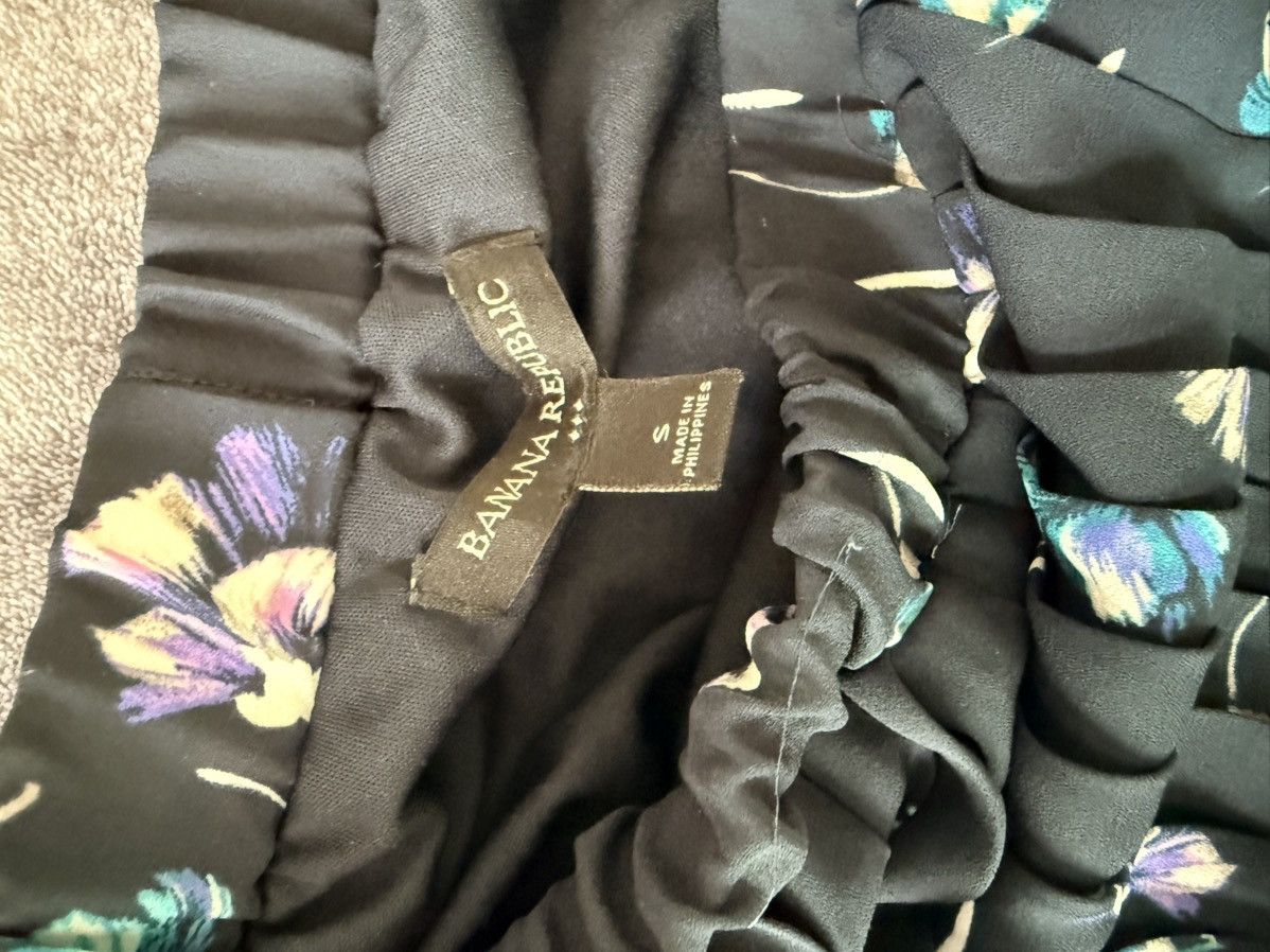 Banana Republic Banana Republic Floral Pleated Midi Skirt Sz S Black Blue Size 28" / US 6 / IT 42 - 5 Thumbnail
