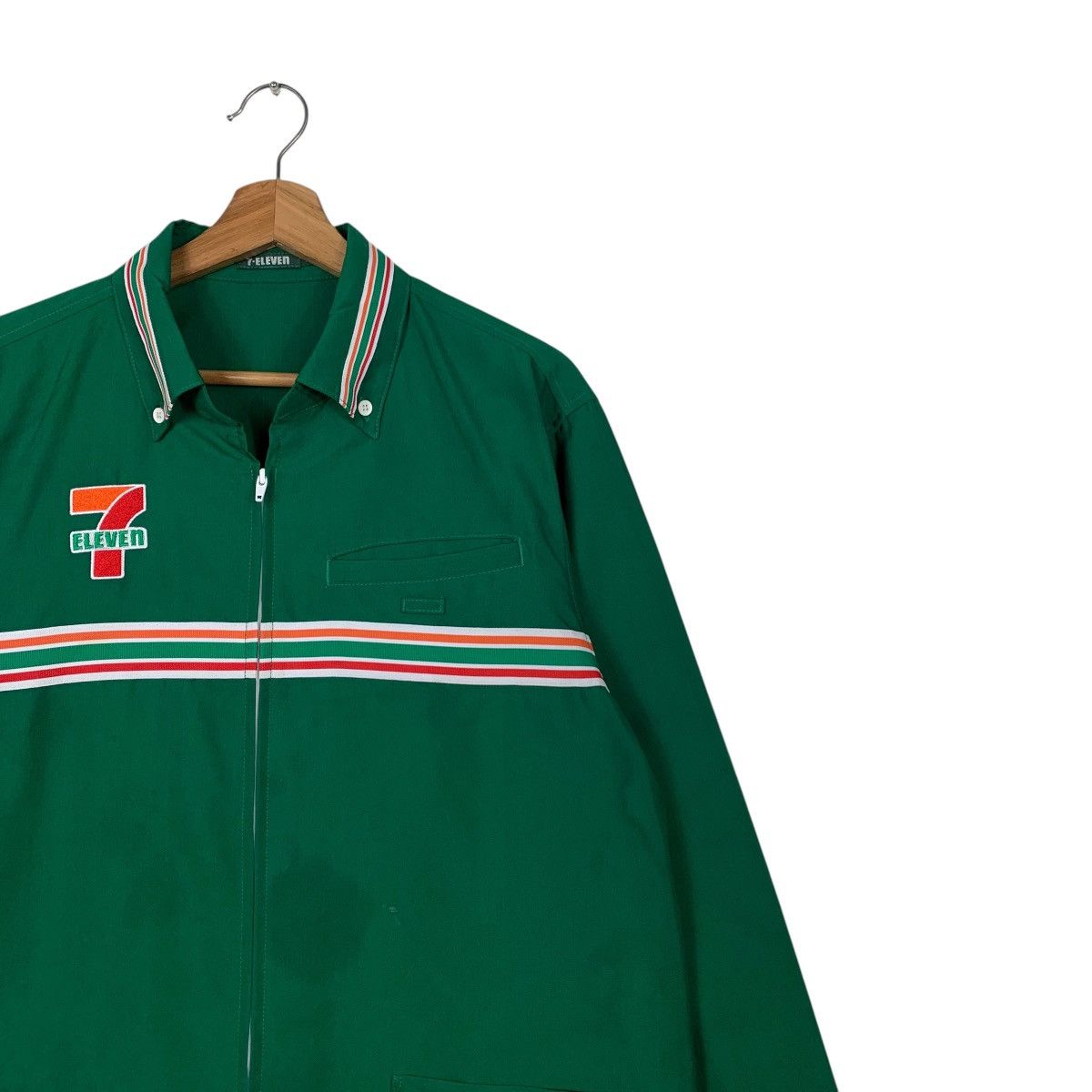 Japanese Brand 7-ELEVEN Big Logo Green Long Sleeve Uniform Jacket #2084-C91 Size US L / EU 52-54 / 3 - 5 Thumbnail