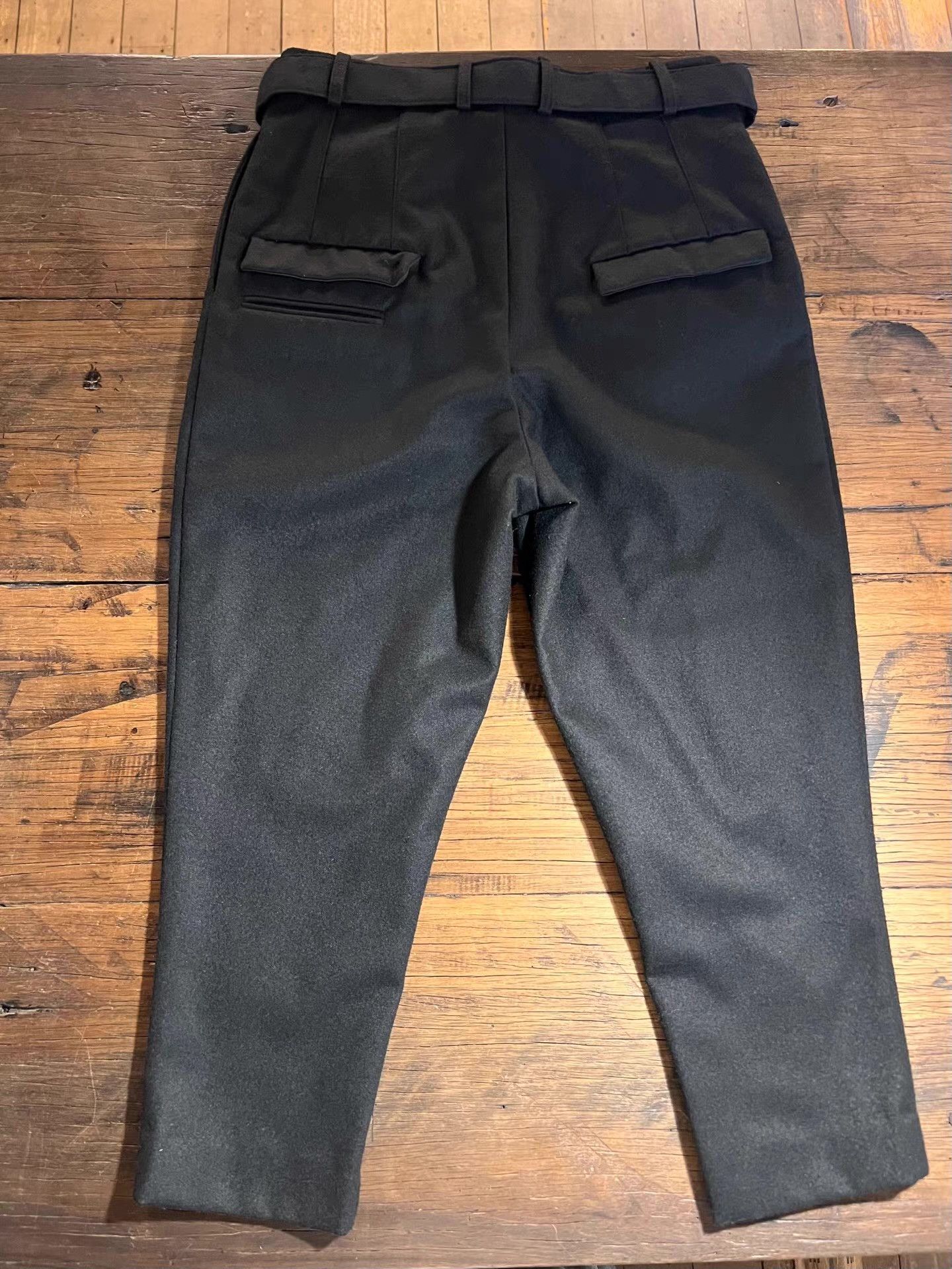 The Viridi-anne The Viridi‑Anne 19FW Black Belted Wool Cropped Trousers Ｑ25 Size US 30 / EU 46 - 3 Thumbnail