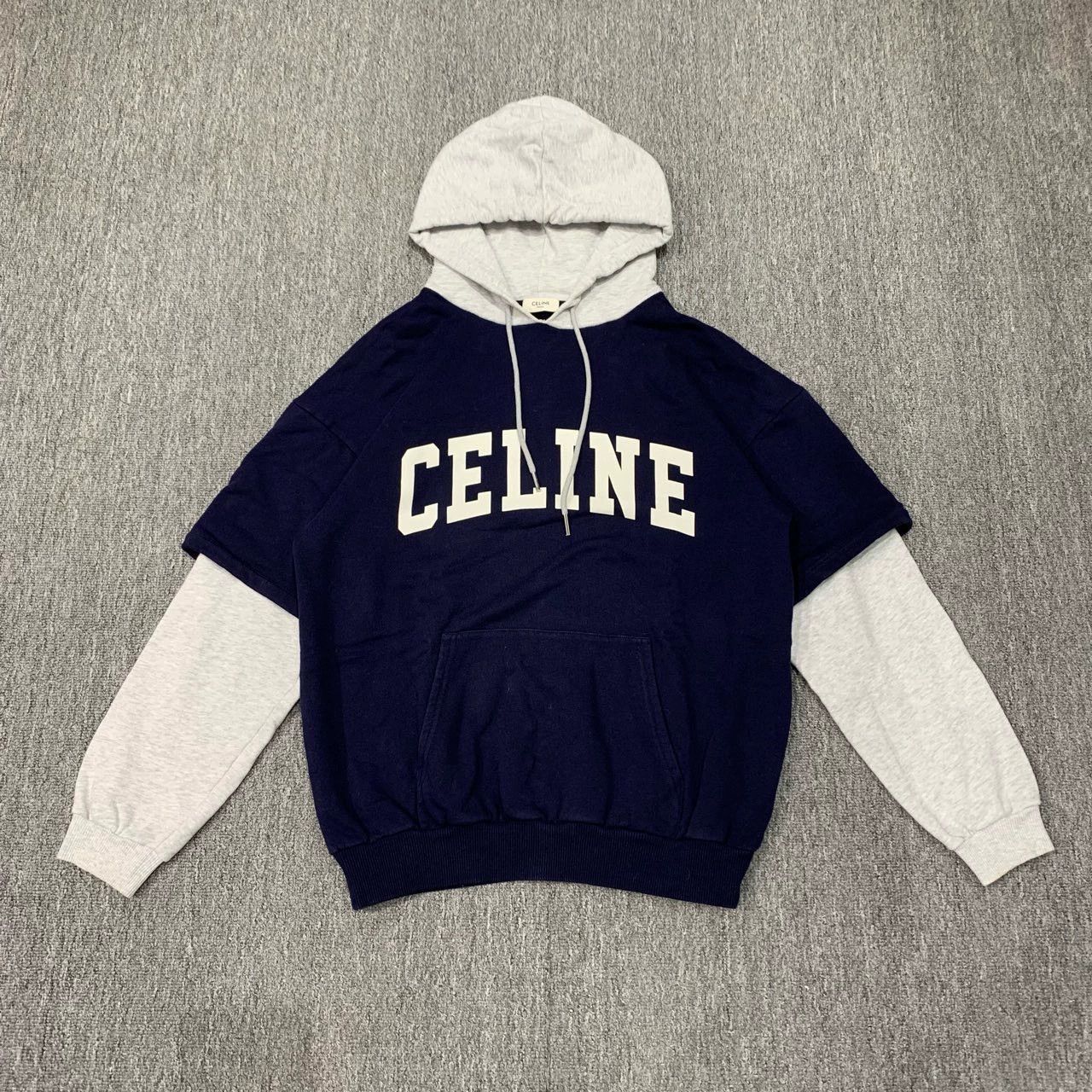 Celine celine hooded sweatshirt with layered design Size XS / US 0-2 / IT 36-38 - 1 Thumbnail