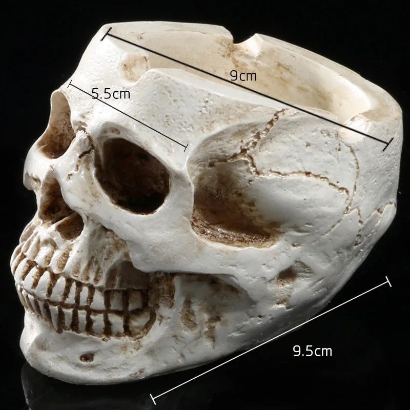 Vintage Skull Ashtray Personality Fashion Creative Accessories Size ONE SIZE - 6 Thumbnail