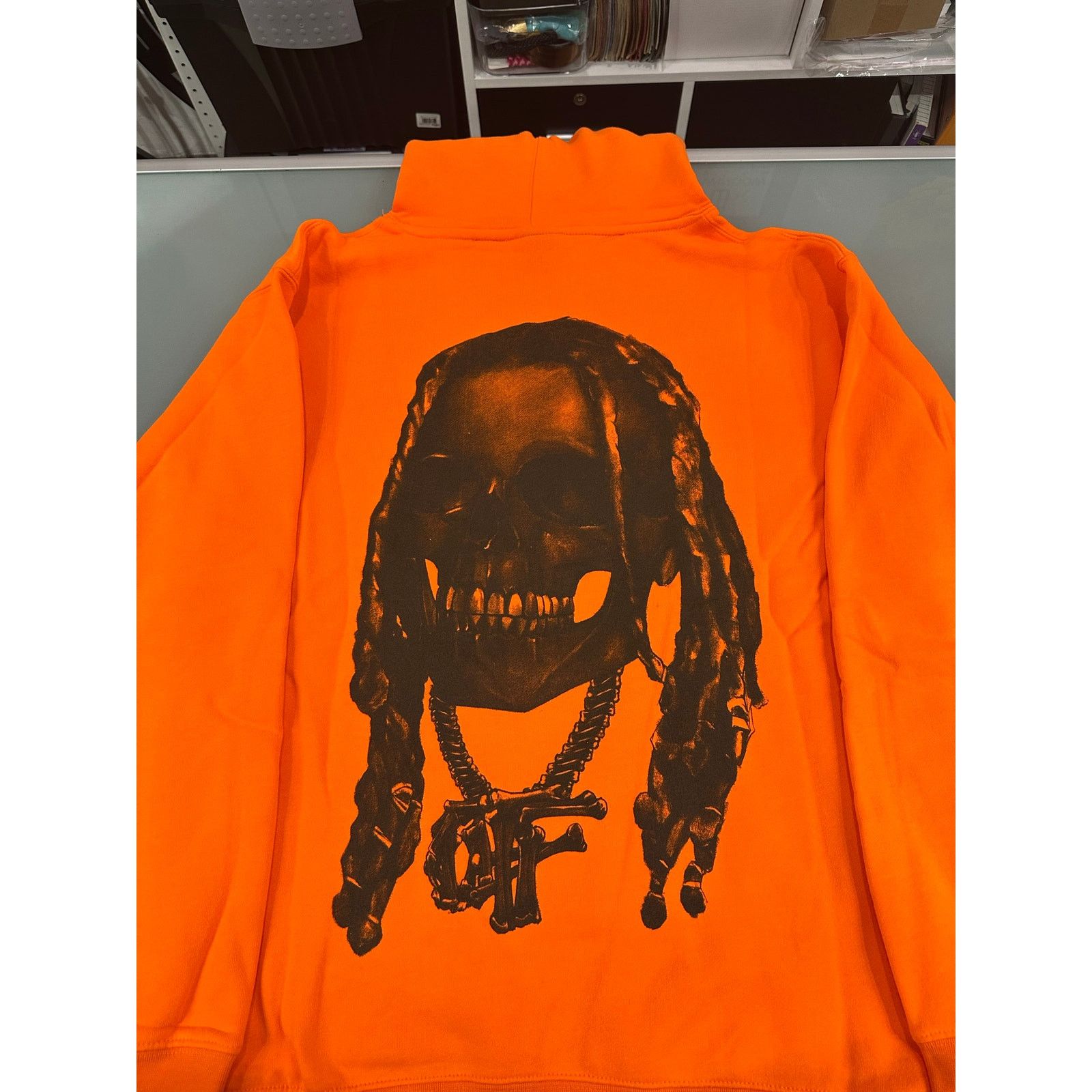 Revenge Revenge Orange Durk Bones Hoodie (XL) Size US XL / EU 56 / 4 - 1 Thumbnail