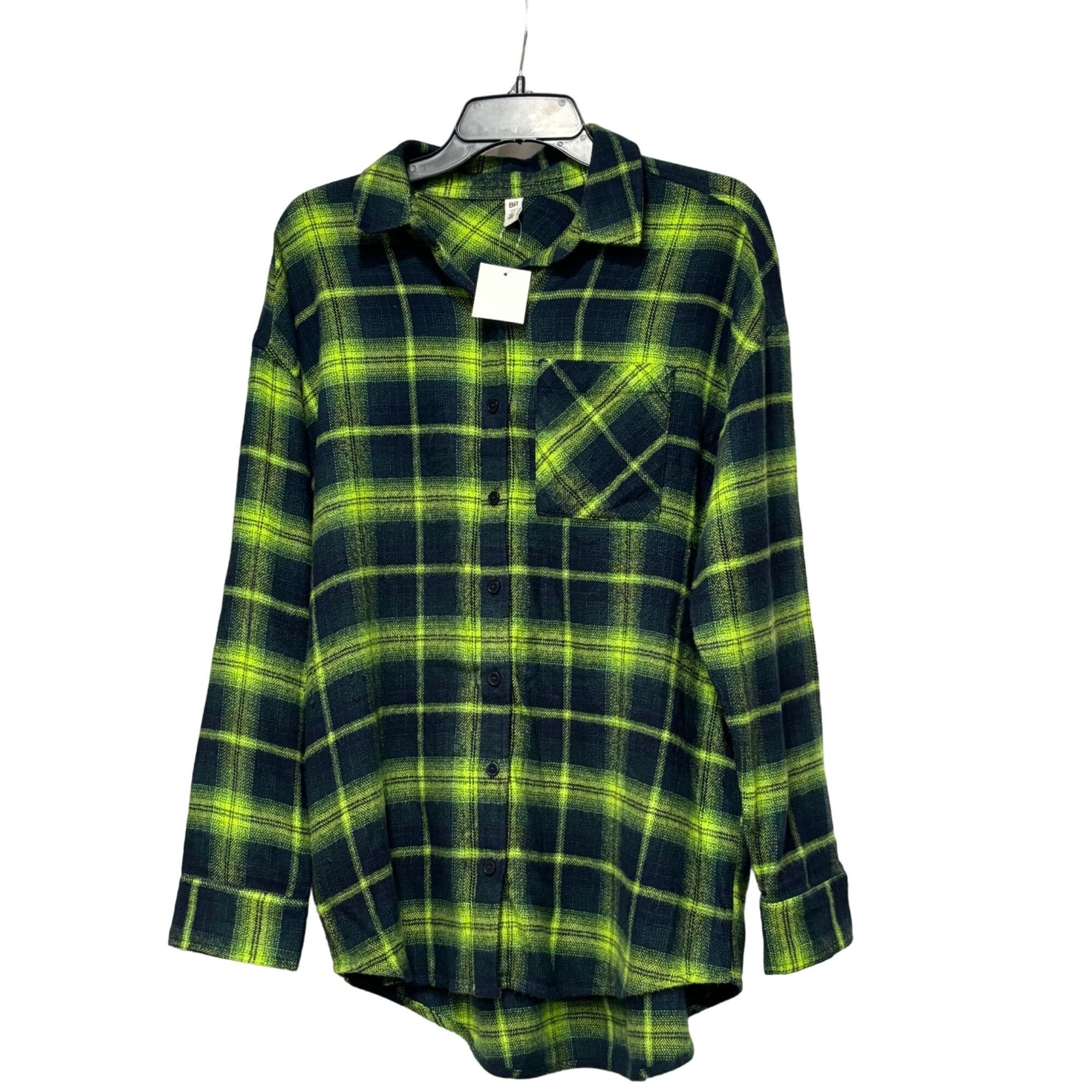 Other BP. Boyfriend Plaid Button-up Shirt in Navy-Green Jess Plaid Size XS / US 0-2 / IT 36-38 - 9 Thumbnail