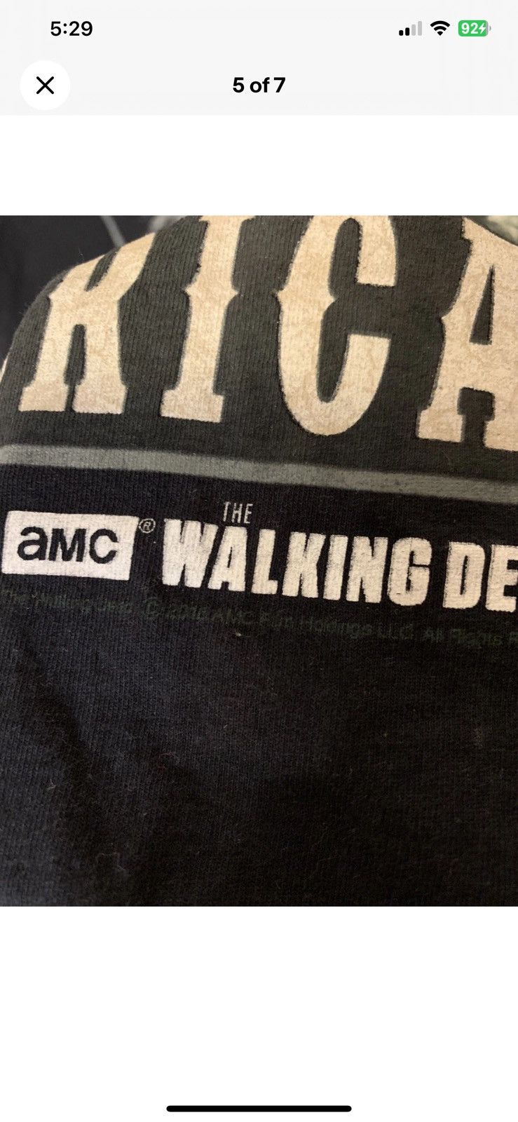 Fruit Of The Loom Walking dead mens sz 2XL zombie Dixon Grimes black t shirt Size US XXL / EU 58 / 5 - 7 Thumbnail