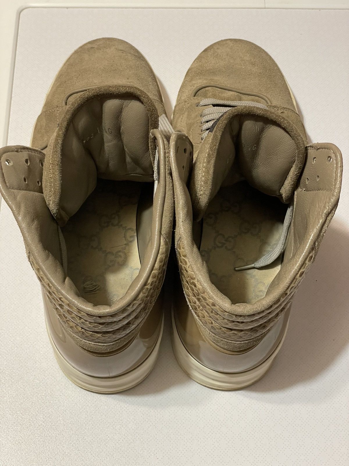 Gucci high-top suede sneakers from the Italian fashion house Gucci Size US 12 / EU 45 - 10 Thumbnail