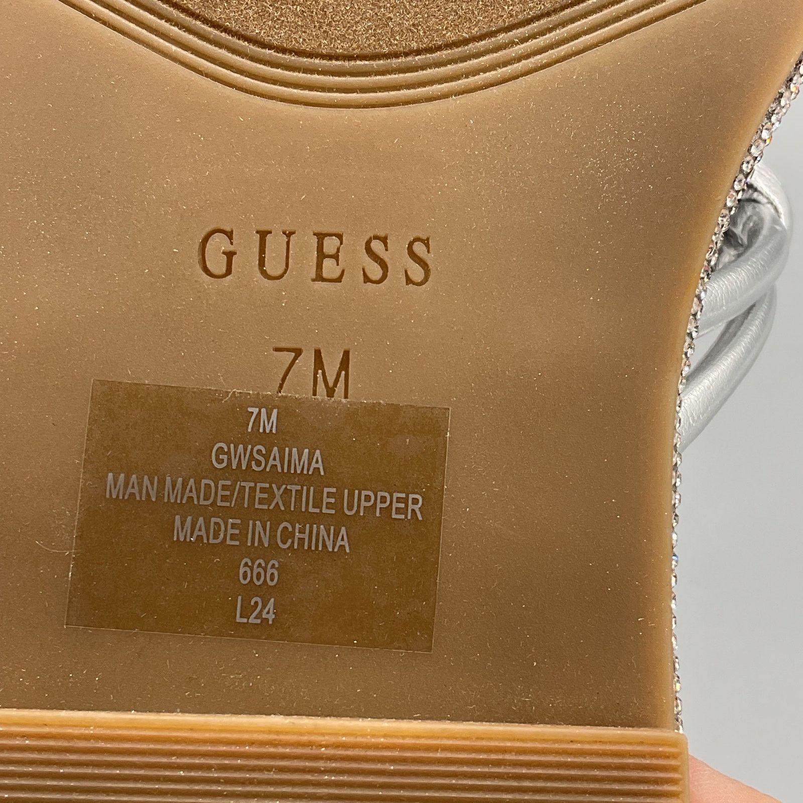 Guess NEW Guess Women’s Saima G Cutout Sandals Silver Size 7M Size US 7 / IT 37 - 5 Thumbnail
