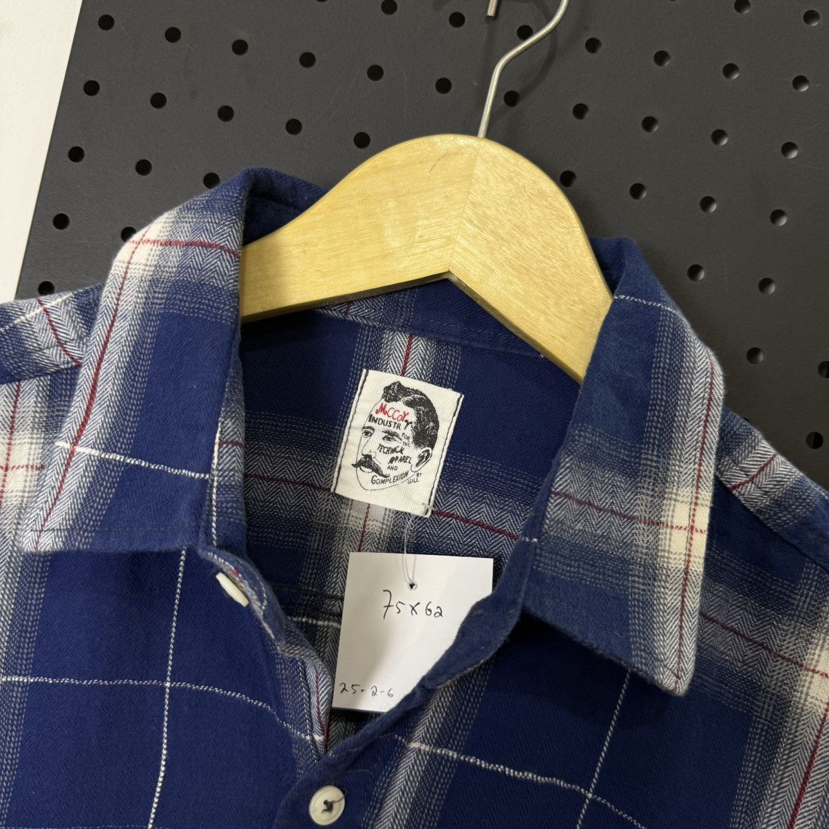 Japanese Brand Mc Coy plaid flannel blue button Size US XL / EU 56 / 4 - 4 Thumbnail