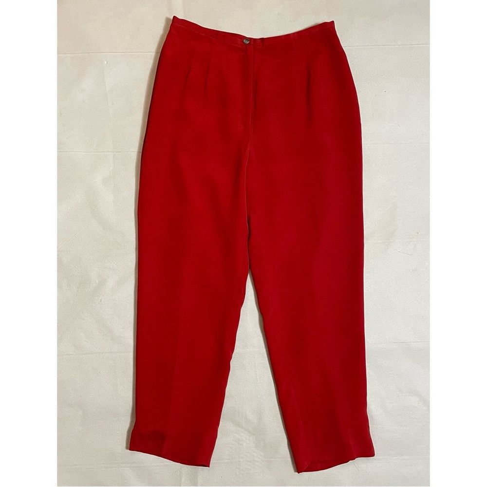 Other Charter Club 100% Silk Red Pants Size 14 Size 36" / US 14 / IT 50 - 1 Thumbnail