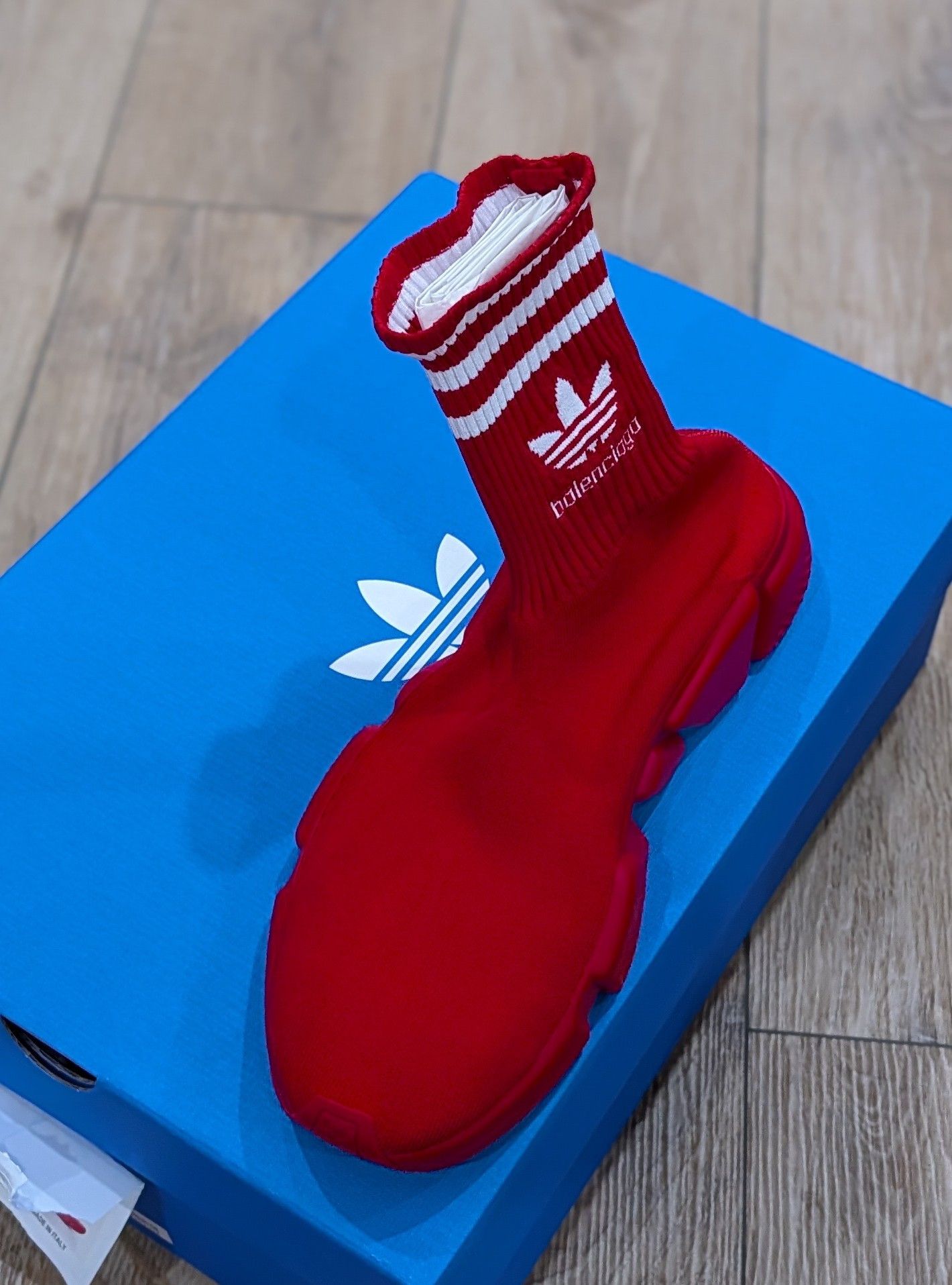 Adidas × Balenciaga Balenciaga x Adidas Speed Knit Sock Sneakers Red 43 US 10 Size US 10 / EU 43 - 2 Thumbnail