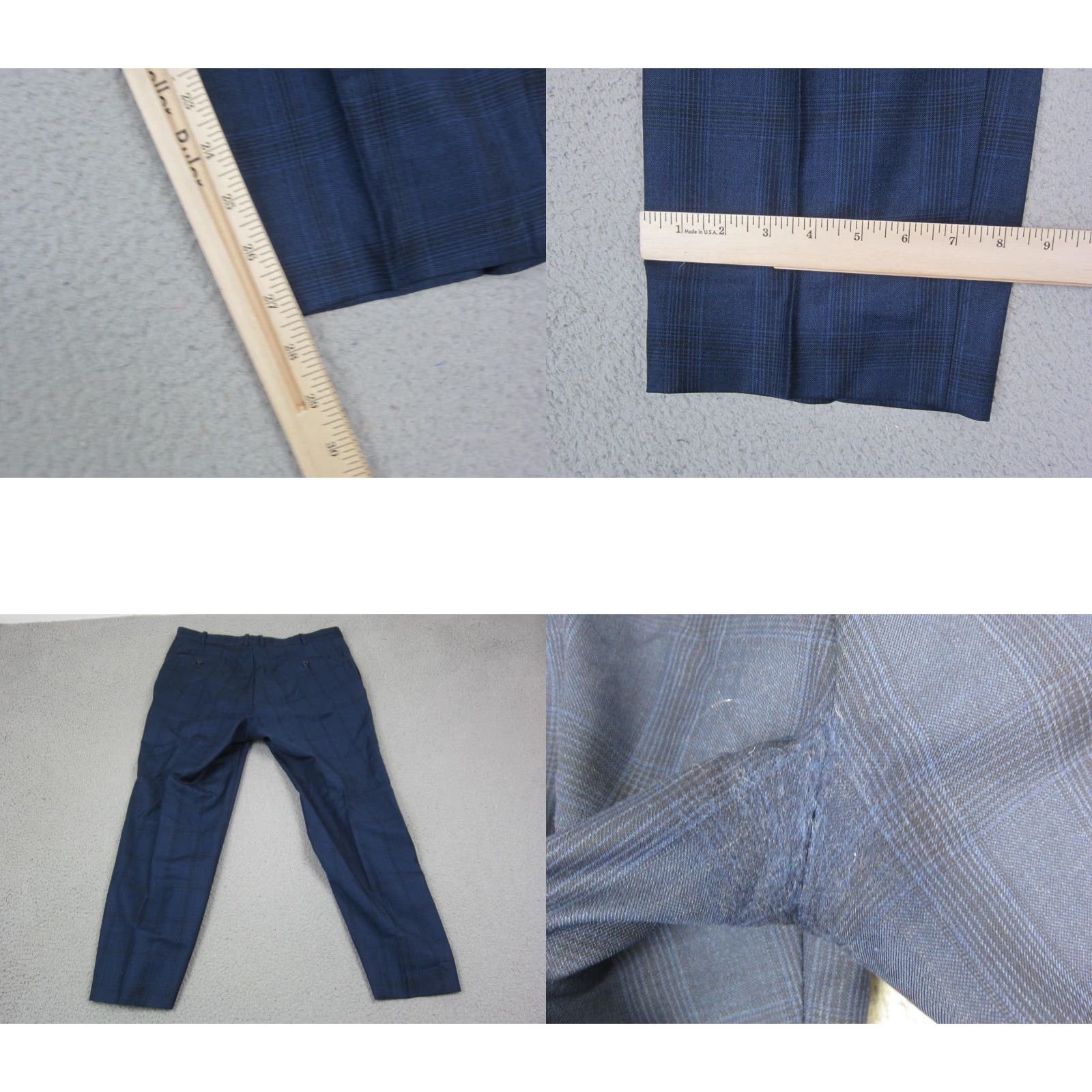 Peter Millar Peter Millar Pants Mens 36x27 Plaid Blue Straight Office Fit Chino Wool Front Flat Front Casual Vintage No Size US 36 / EU 52 - 9 Thumbnail