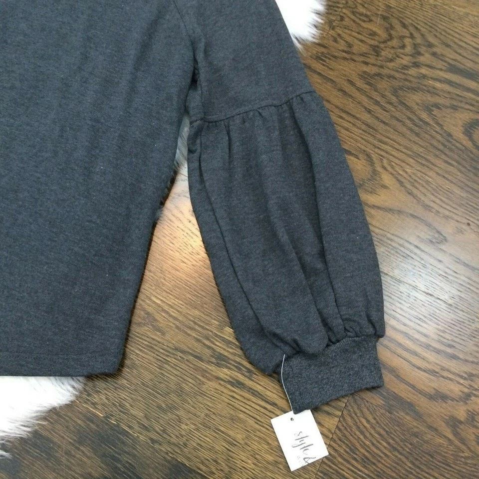 Style & Co Style & Co Plus Size 0X Bishop Sleeve Sweatshirt L/S Shirt Size XL / US 12-14 / IT 48-50 - 5 Thumbnail