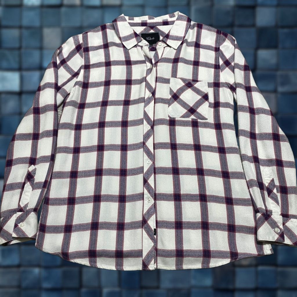 Rails Rails Womens Small Shirt Long Sleeve Button-Front Multicolor Plaid Knit Rayon Size S / US 4 / IT 40 - 1 Thumbnail