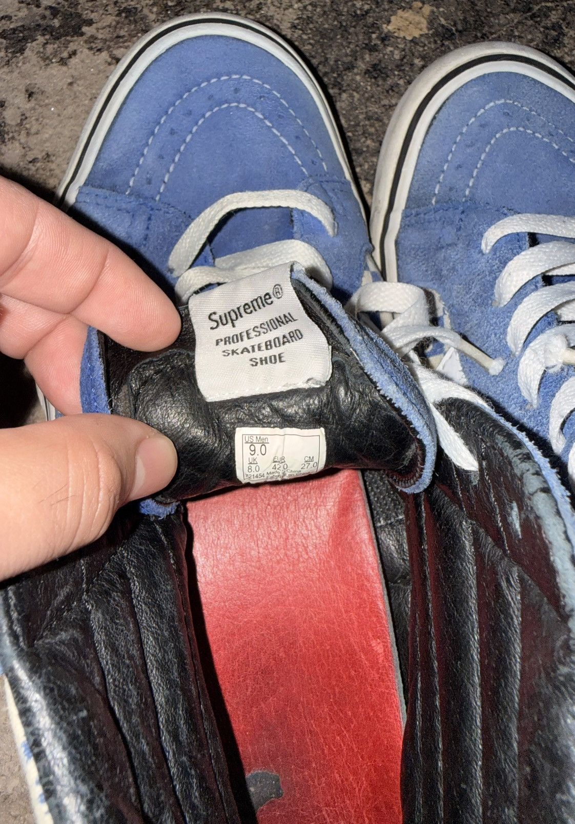 Supreme × Vans Supreme Vans Sk8-Hi Checkers Blue Size US 9 / EU 42 - 5 Thumbnail