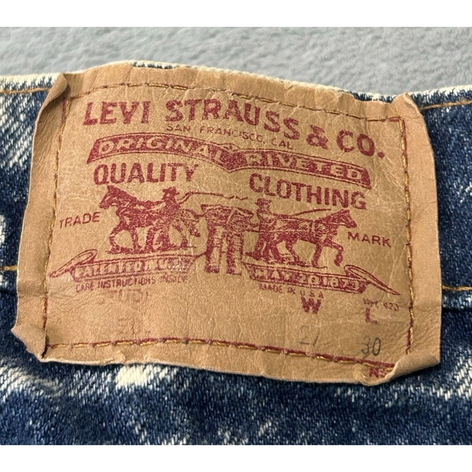 Levi's 70s Acid wash Levis 501 Jeans Student Fit Men 27x30 Straight Size US 27 - 5 Thumbnail