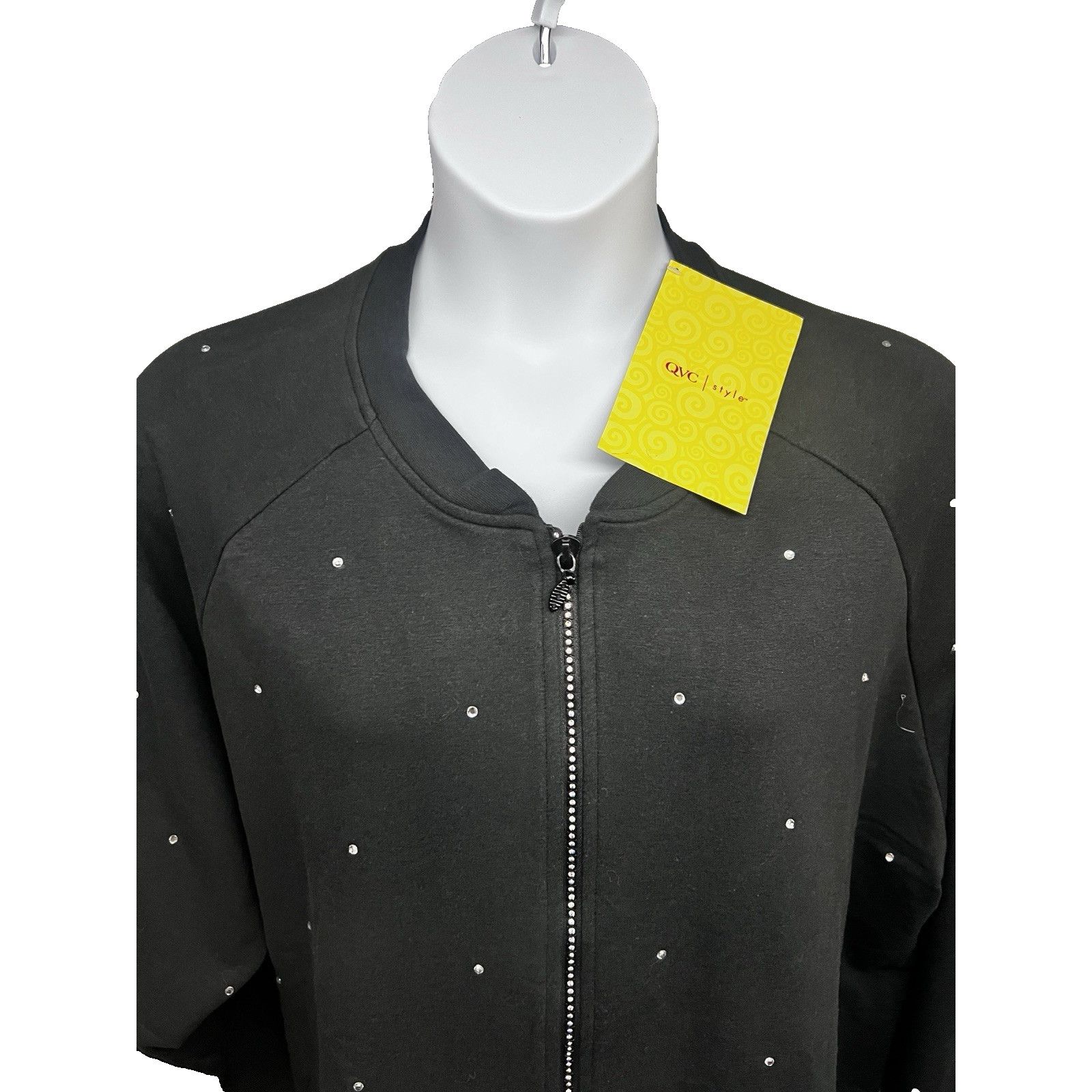 Other Quacker Factory Black Zip Up Jacket Plus 3X Rhinestones New Size 3XL / US 20-22 - 5 Thumbnail