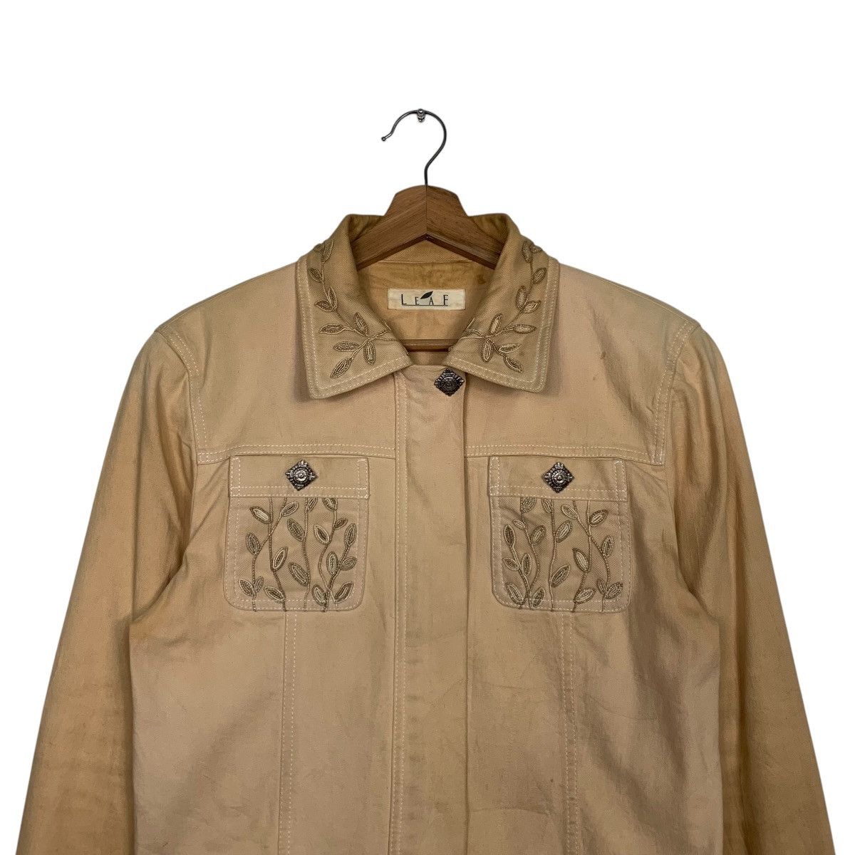 Vintage LEAF Classic Retro Crop Jacket #2675-C120 Size M / US 6-8 / IT 42-44 - 2 Thumbnail